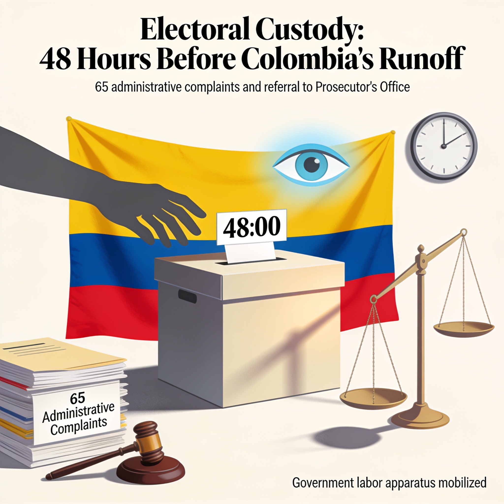 ¿Quién custodia el voto a 48 horas de la segunda vuelta? — Política, ilustración editorial