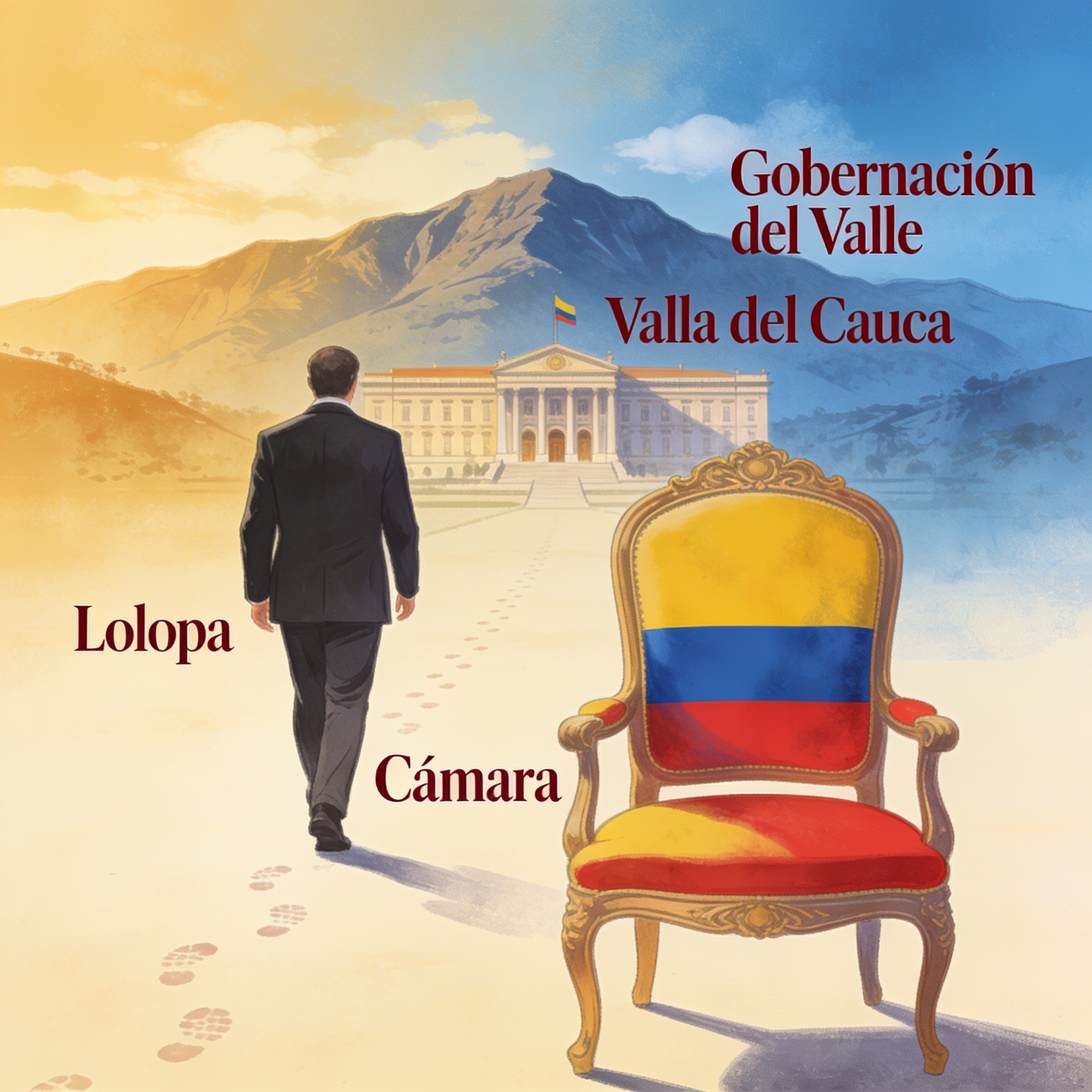 López deja la Cámara y se mueve por la Gobernación del Valle — Política, ilustración editorial