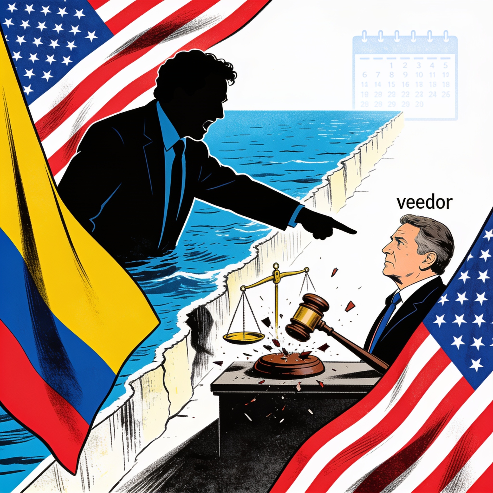 Petro amenaza a un veedor y se expone a otro impasse con Washington — Política, ilustración editorial