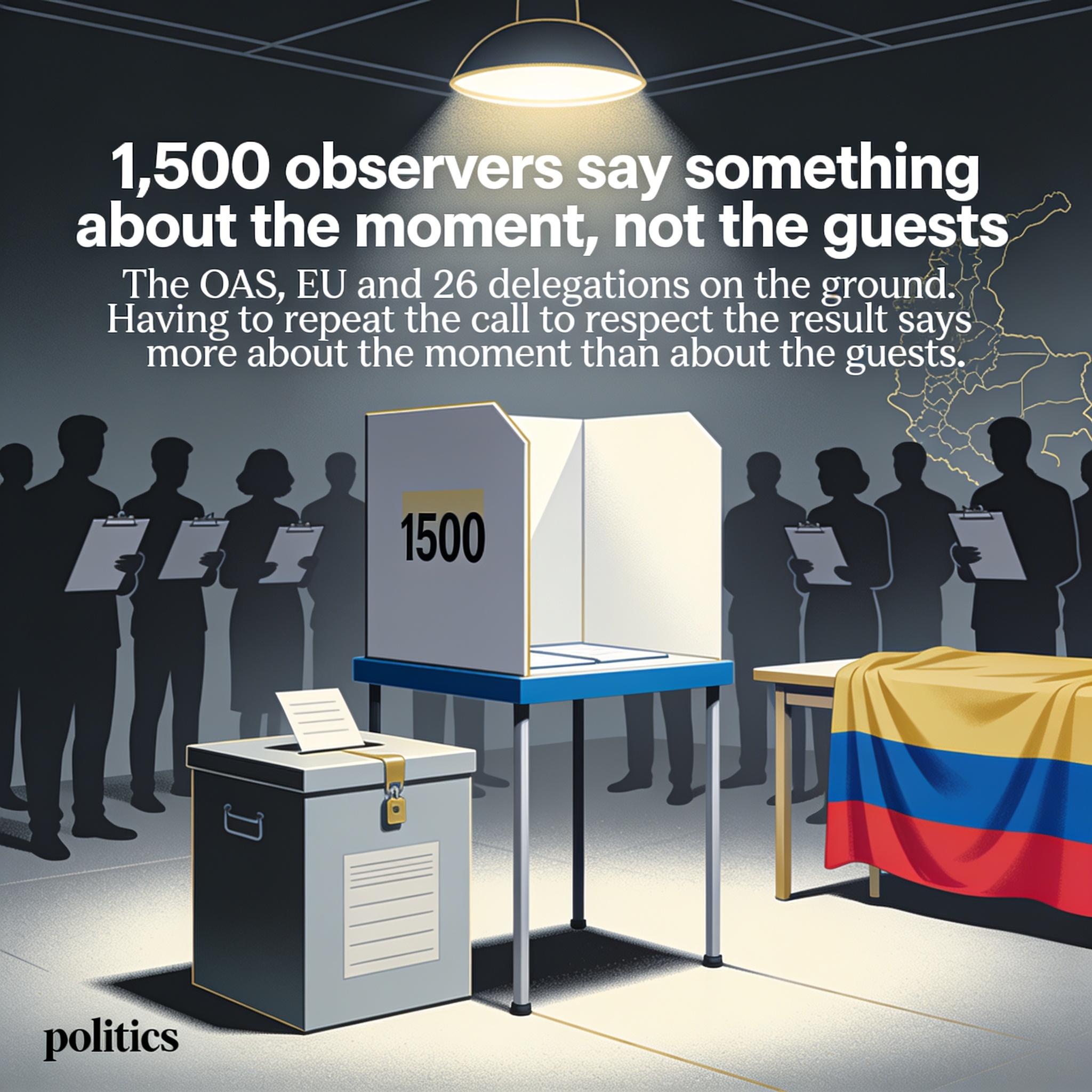 1.500 observadores dicen algo sobre el momento, no sobre los invitados — Política, ilustración editorial
