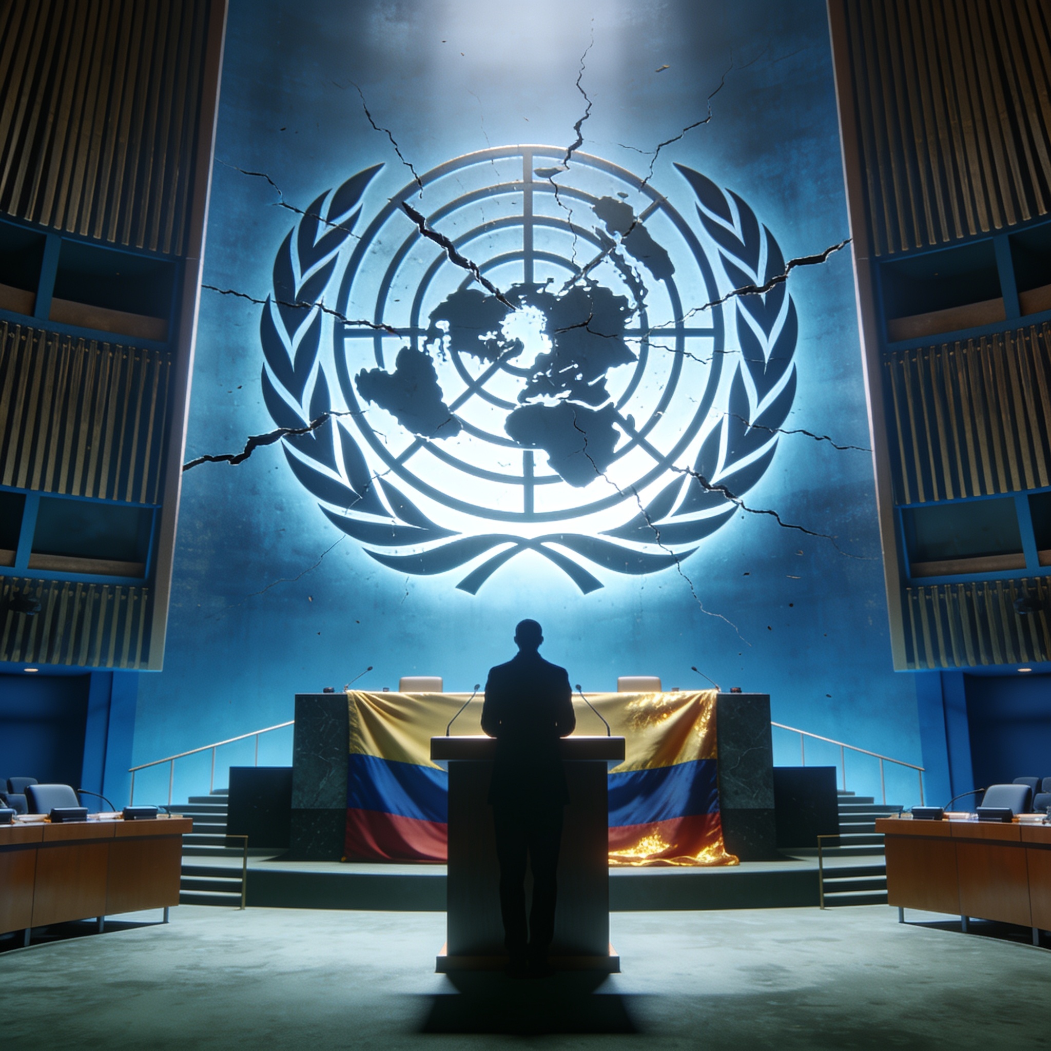 Petro preside el Consejo de Seguridad y Colombia mira hacia afuera — Política, ilustración editorial