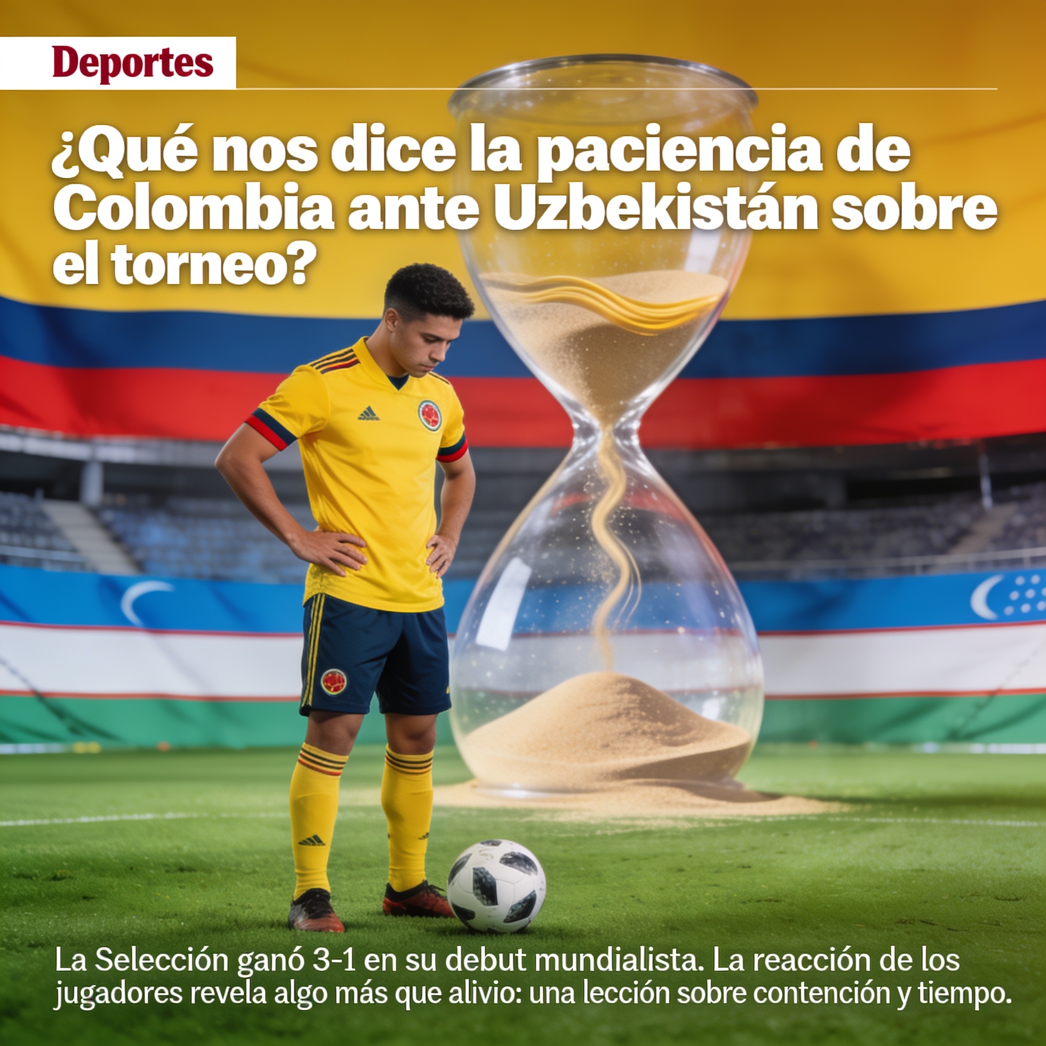 ¿Qué nos dice la paciencia de Colombia ante Uzbekistán sobre el torneo? — Deportes, ilustración editorial