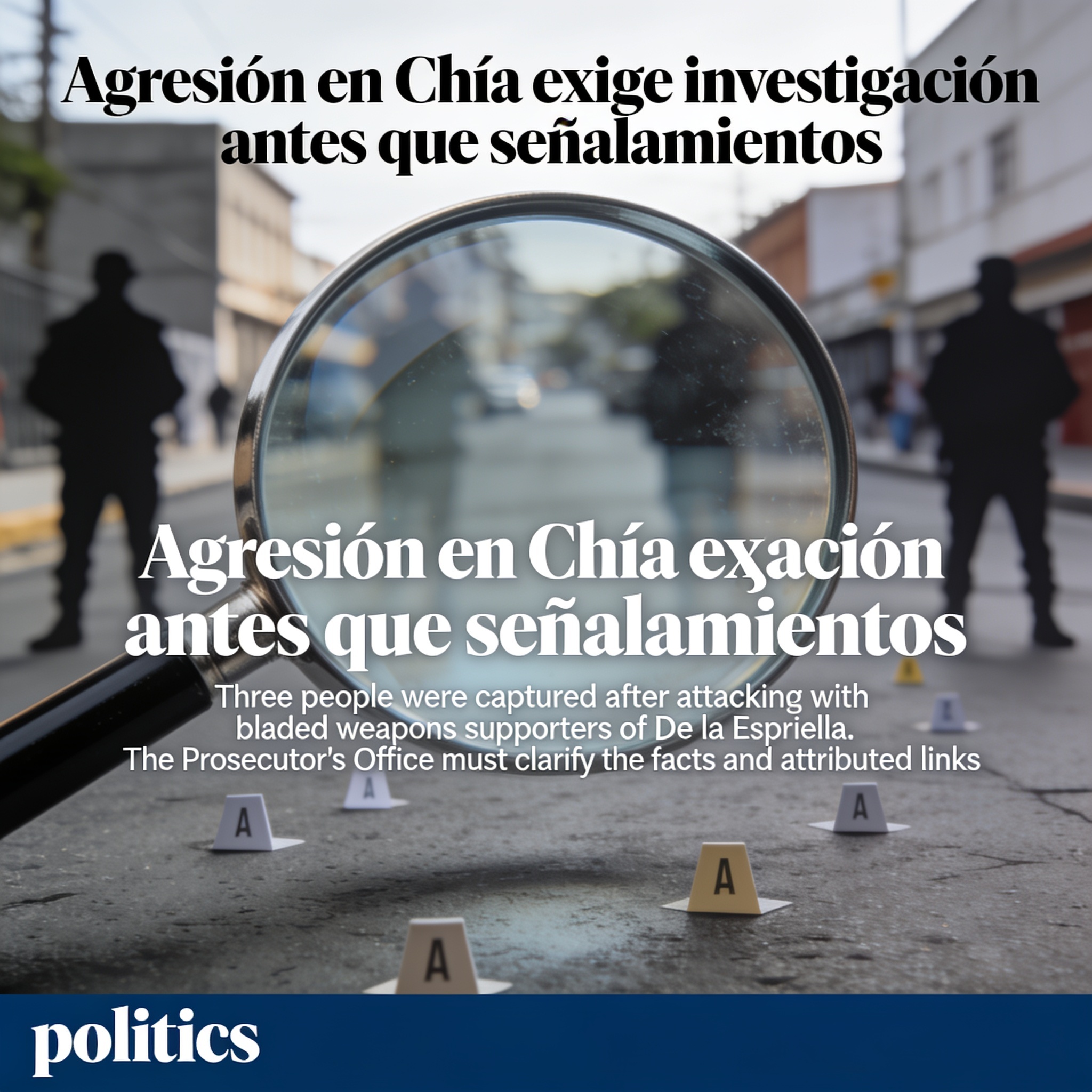 Agresión en Chía exige investigación antes que señalamientos — Política, ilustración editorial