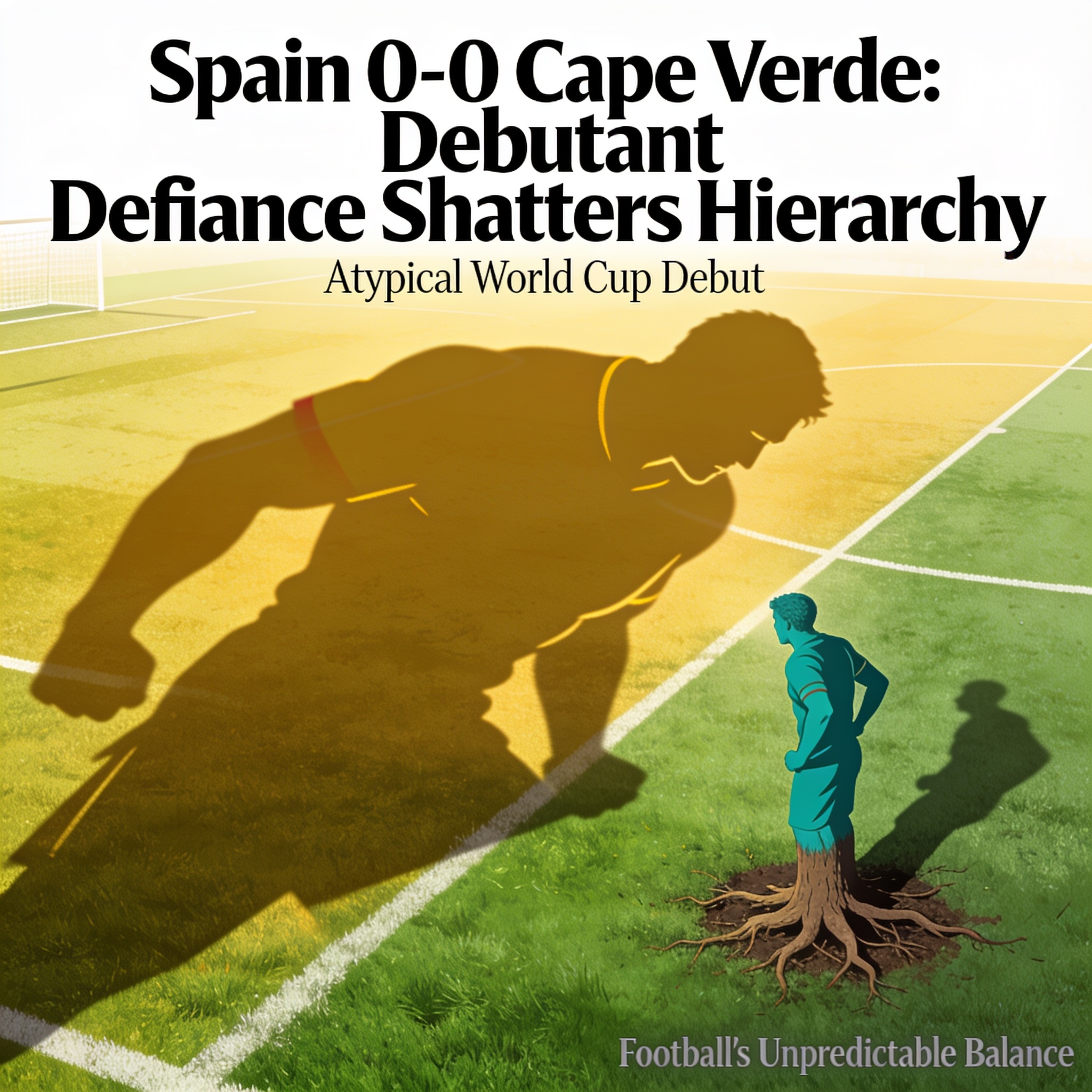 España y Cabo Verde empatan sin goles en un debut de mundial atípico — Deportes, ilustración editorial
