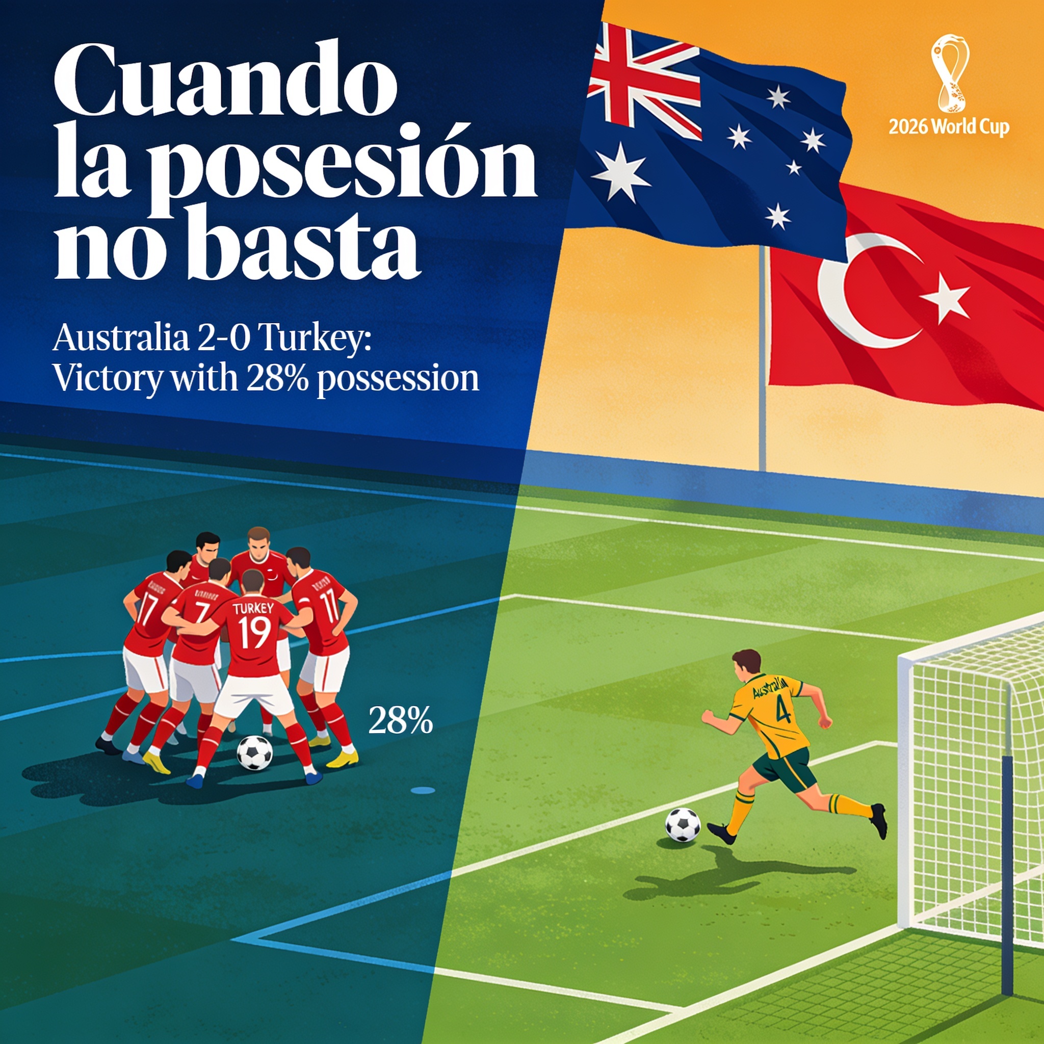 Cuando la posesión no basta — Deportes, ilustración editorial