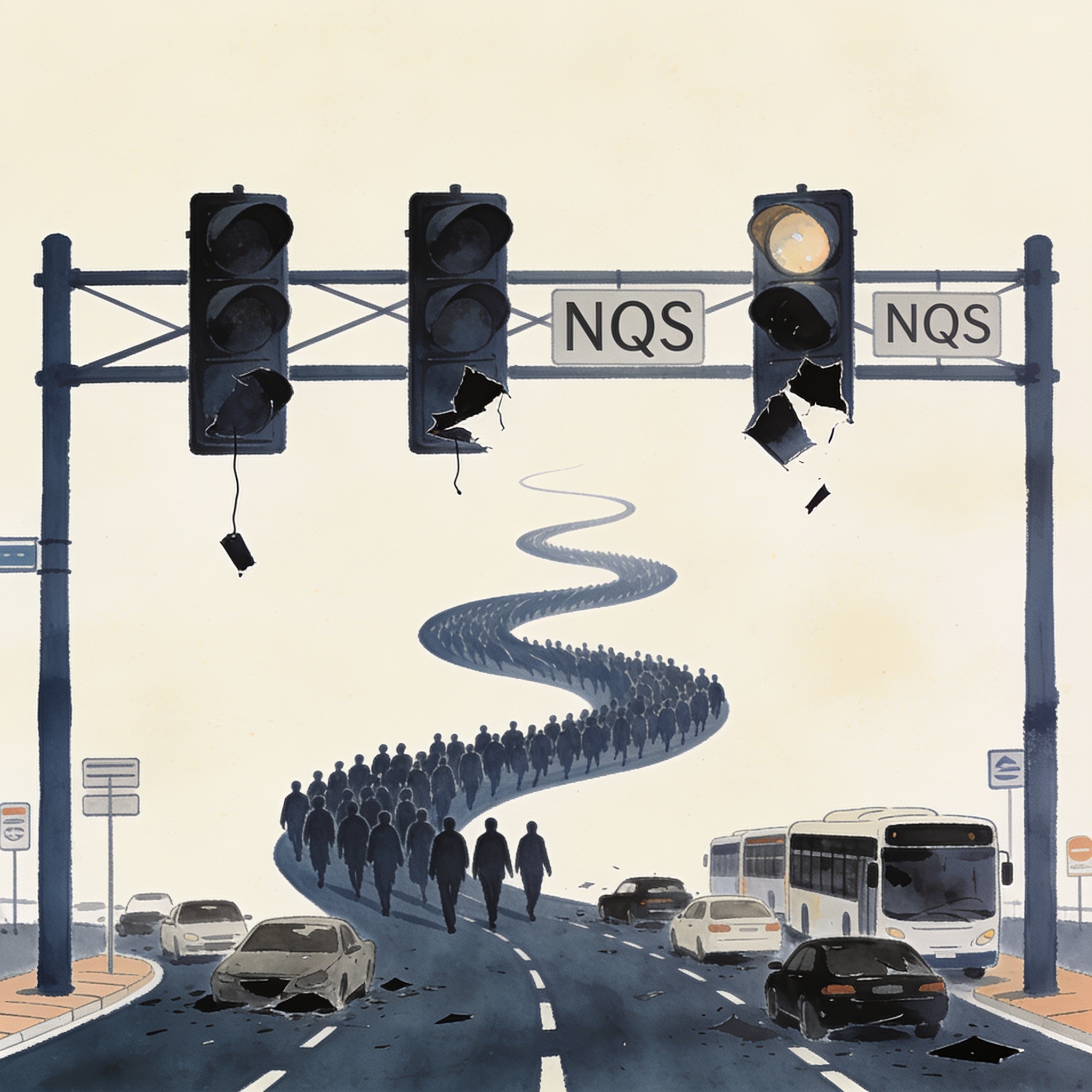 La fragilidad de la movilidad bogotana quedó al desnudo — Política, ilustración editorial