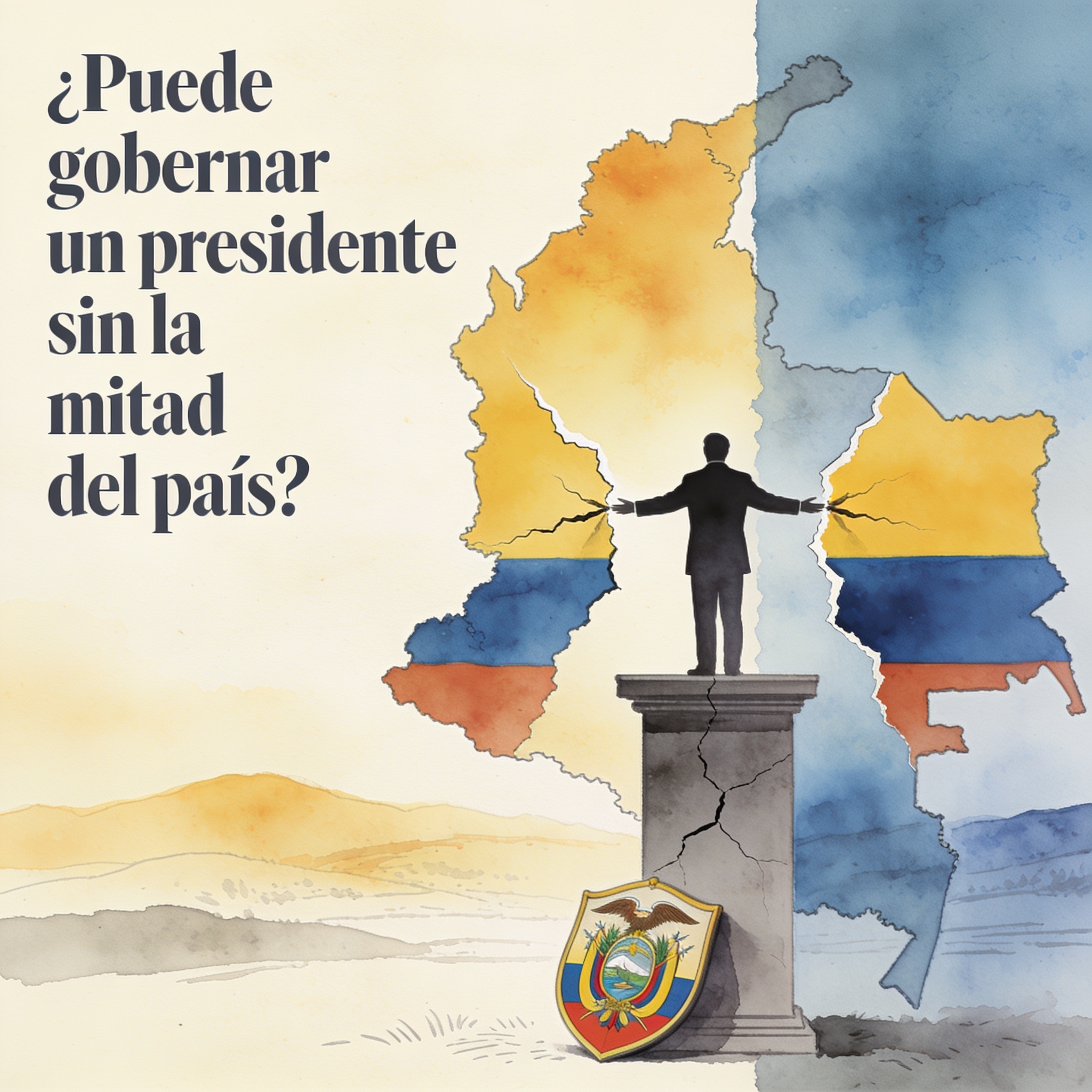 ¿Puede un presidente gobernar sin la mitad del país? — Editorial, ilustración editorial