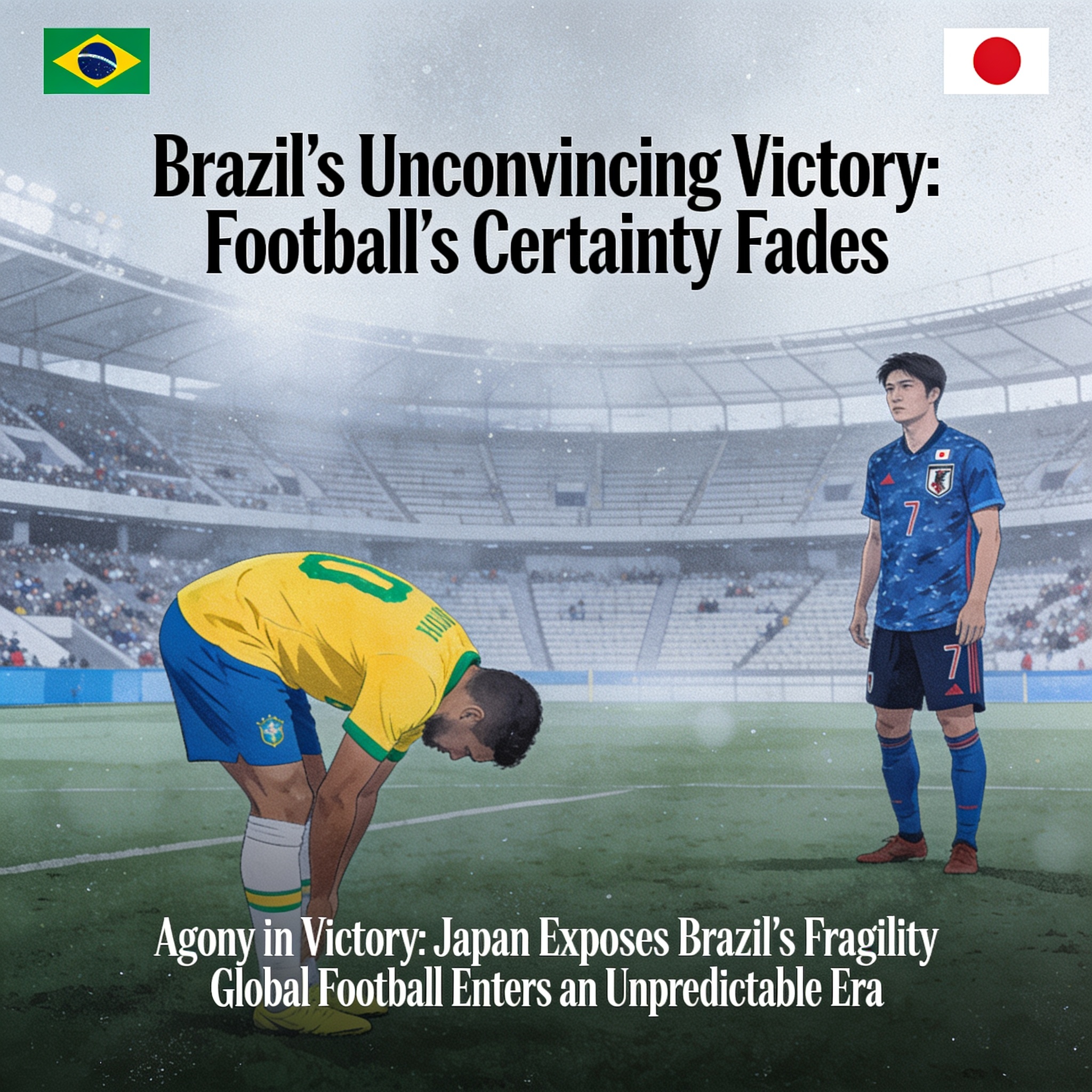 Brasil gana sin convencer y el fútbol pierde su certeza — Deportes, ilustración editorial