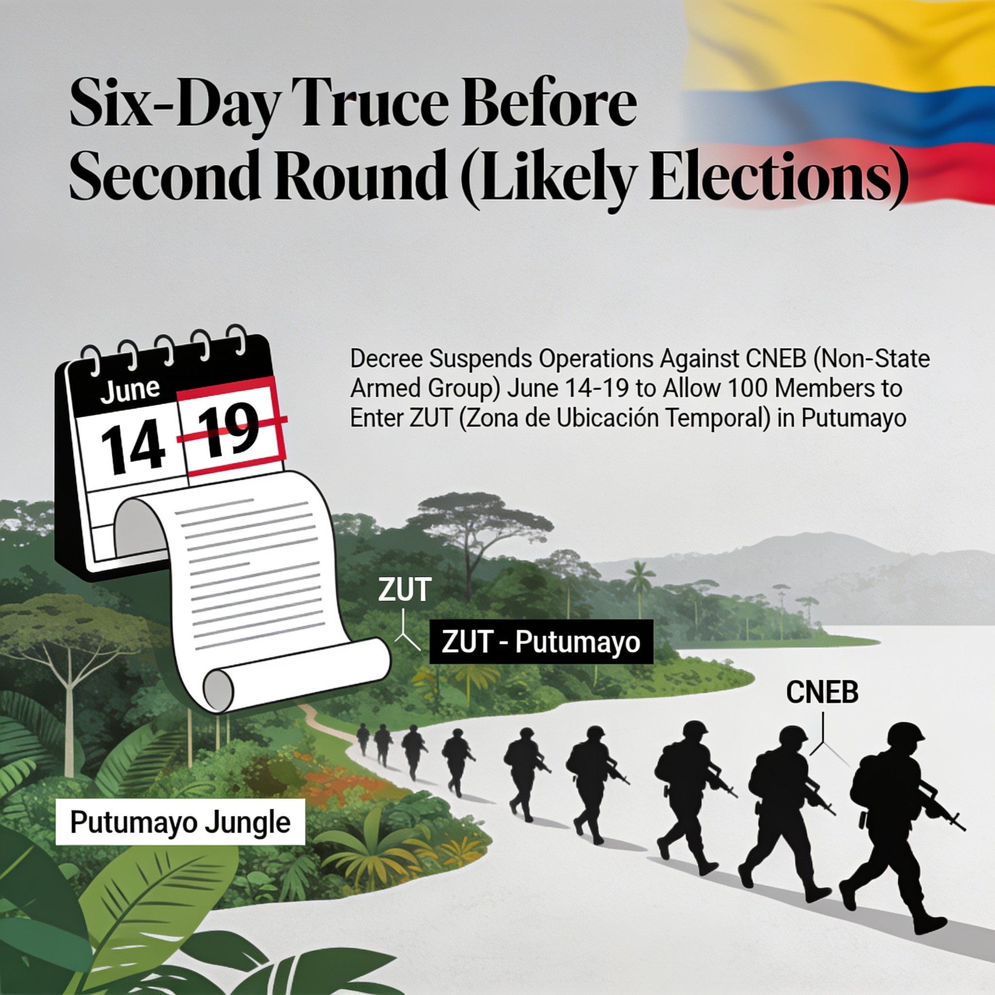 Seis días de tregua antes de la segunda vuelta — Política, ilustración editorial