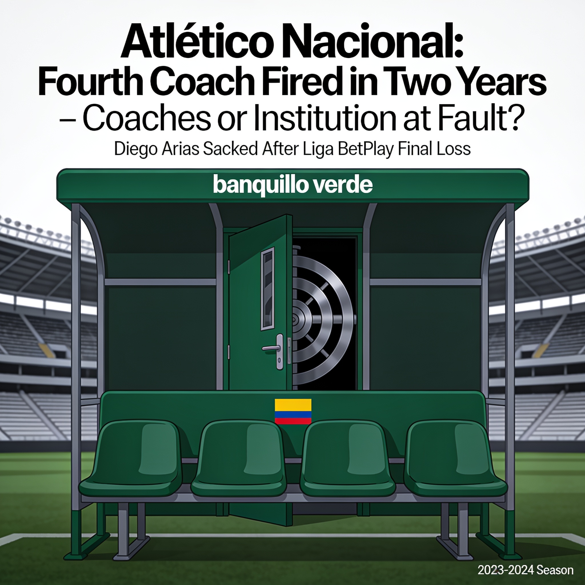 Cuatro técnicos en dos años revelan una crisis que no es solo deportiva — Deportes, ilustración editorial