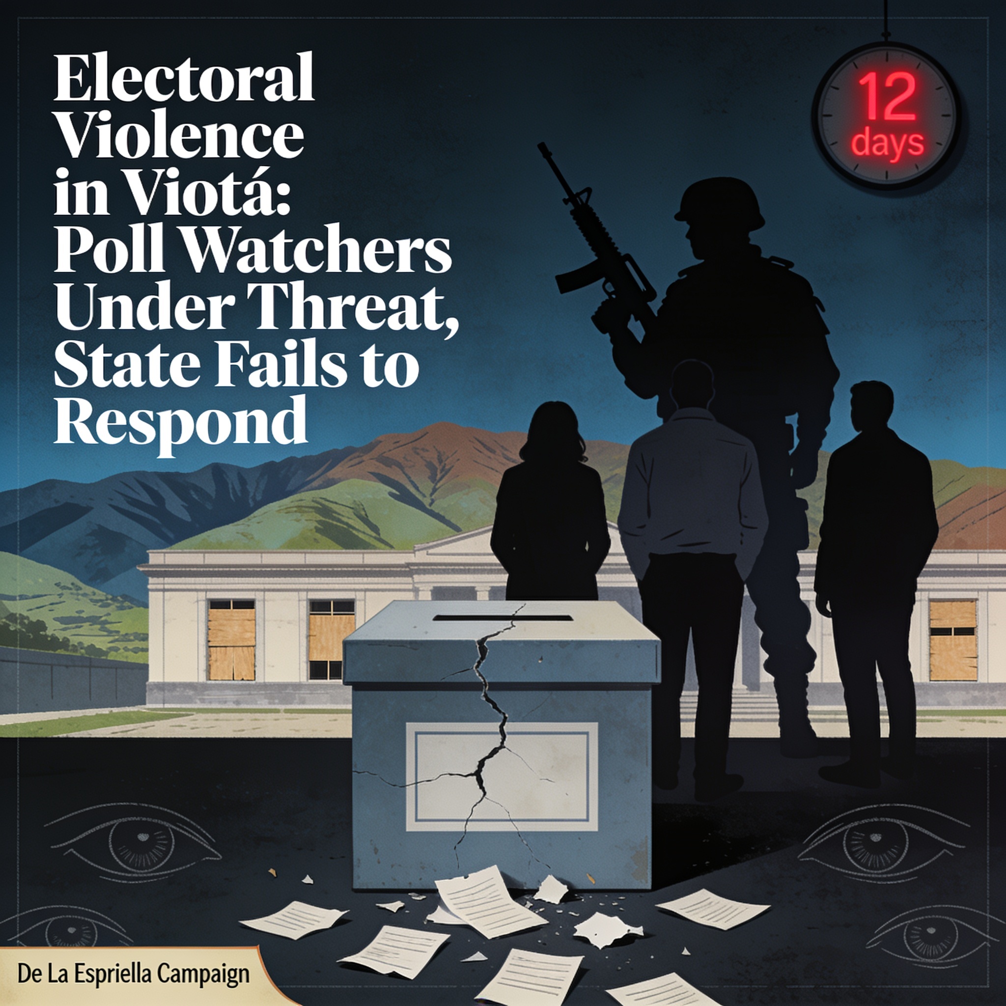 Viotá, testigos electorales y la respuesta que el Estado le debe al país — Política, ilustración editorial