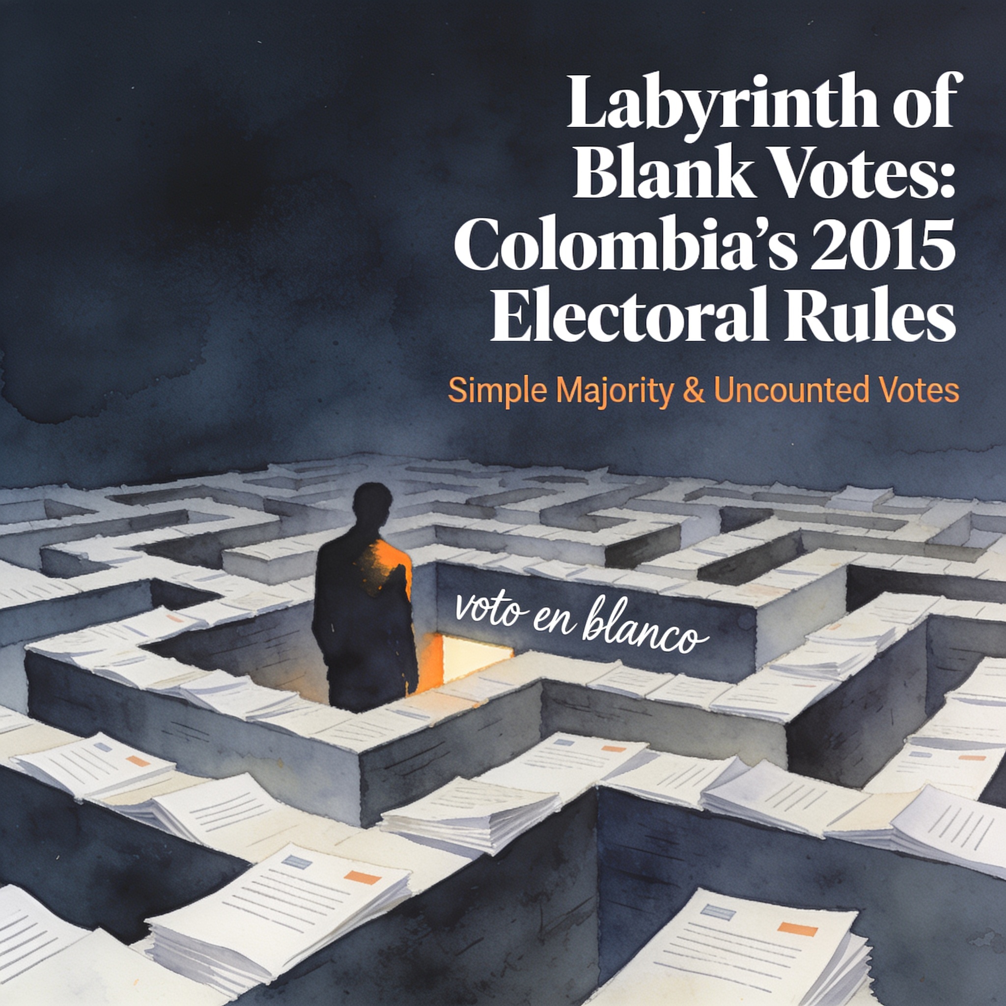 Voto en blanco y mayoría simple, el laberinto que nadie explica — Política, ilustración editorial