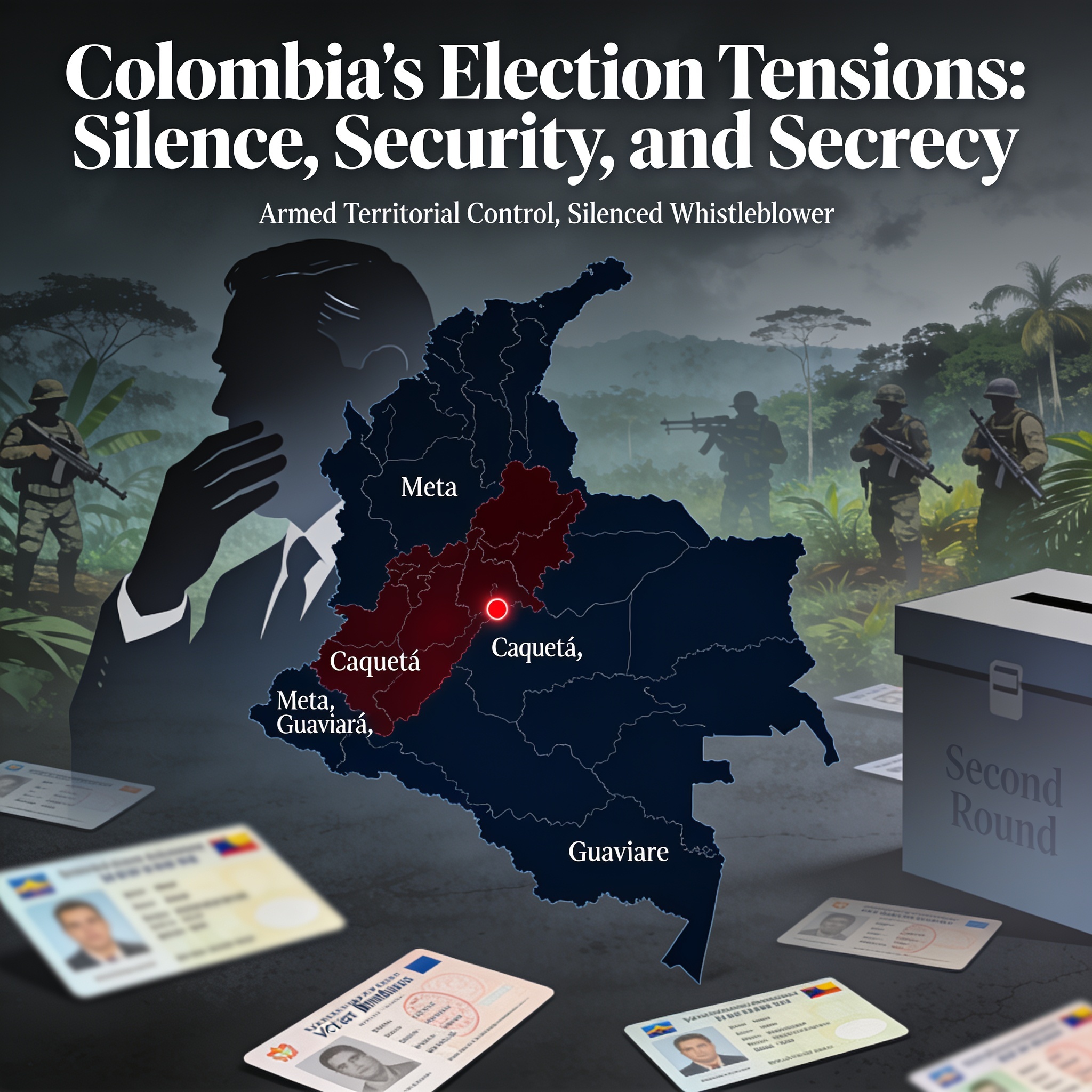 La segunda vuelta, los carnés y el silencio del Gobierno — Política, ilustración editorial