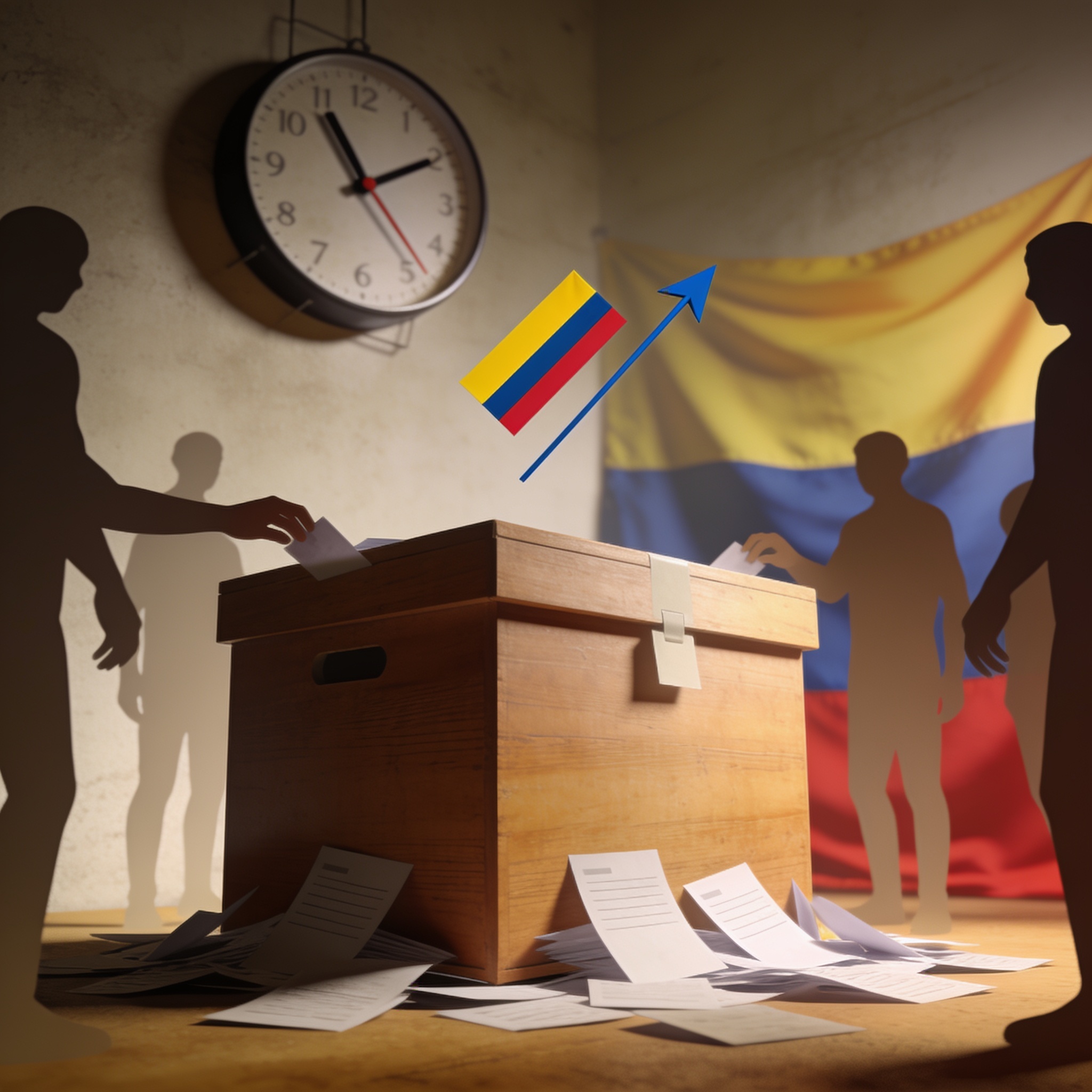 De la Espriella lidera el preconteo y Petro pide calma — Política, ilustración editorial