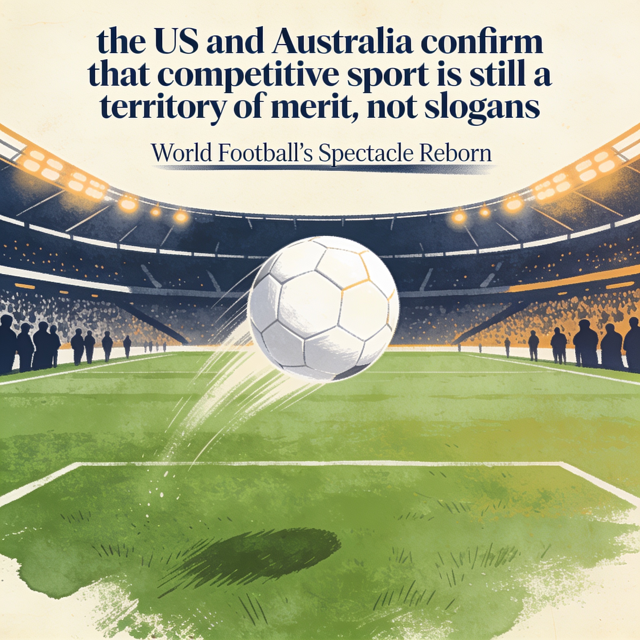 El fútbol mundialista recupera el sentido del espectáculo — Deportes, ilustración editorial