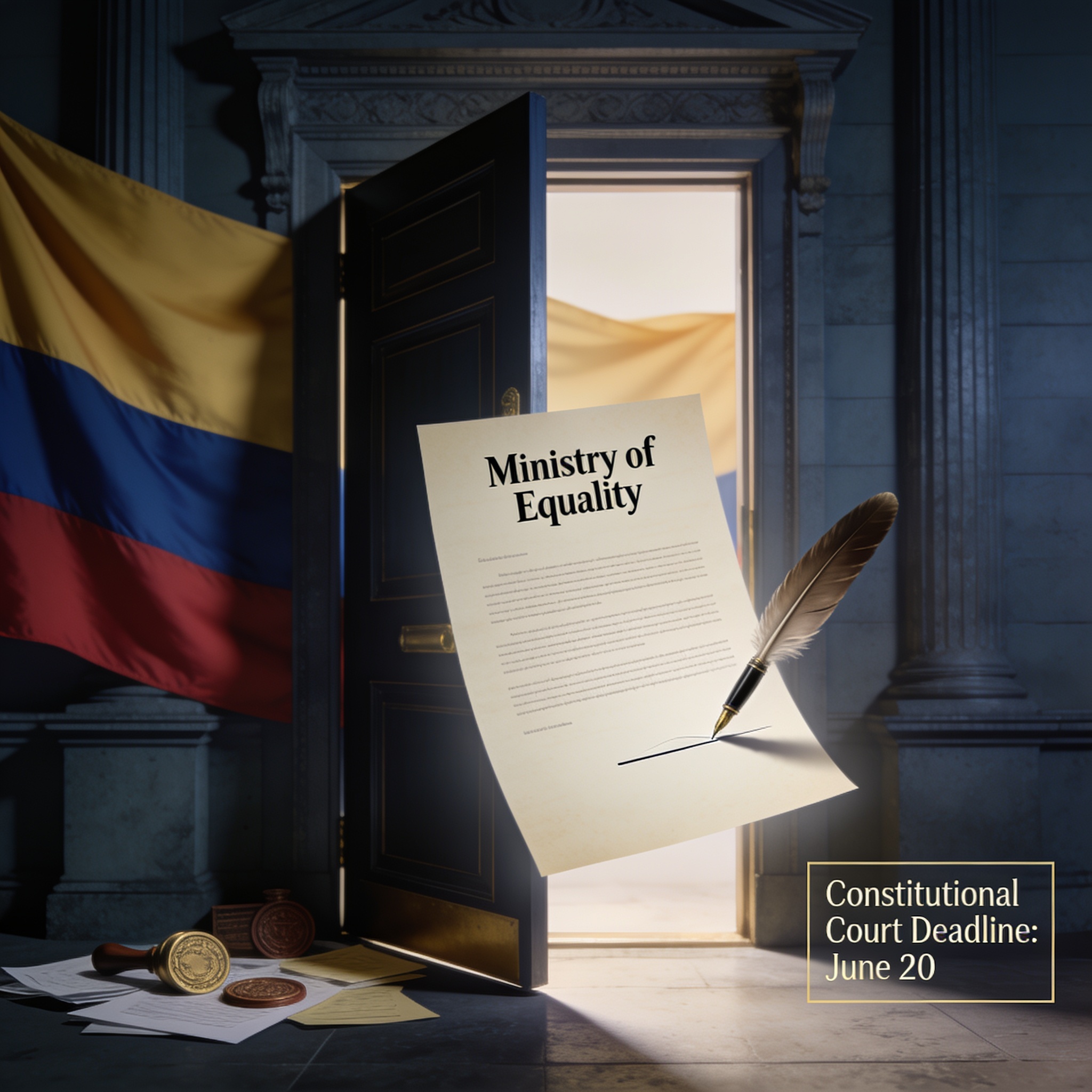 El Ministerio de la Igualdad se cierra por una firma que faltó — Política, ilustración editorial