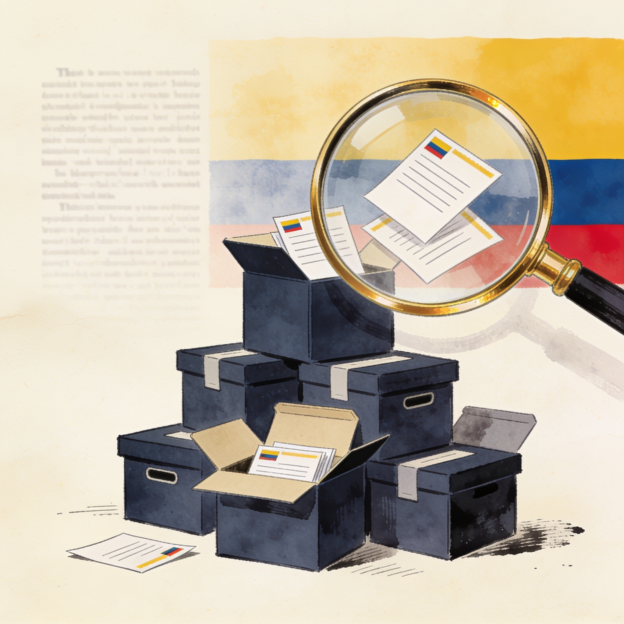 La Registraduría cierra el primer nivel con una coincidencia del 99,997 % — Política, ilustración editorial
