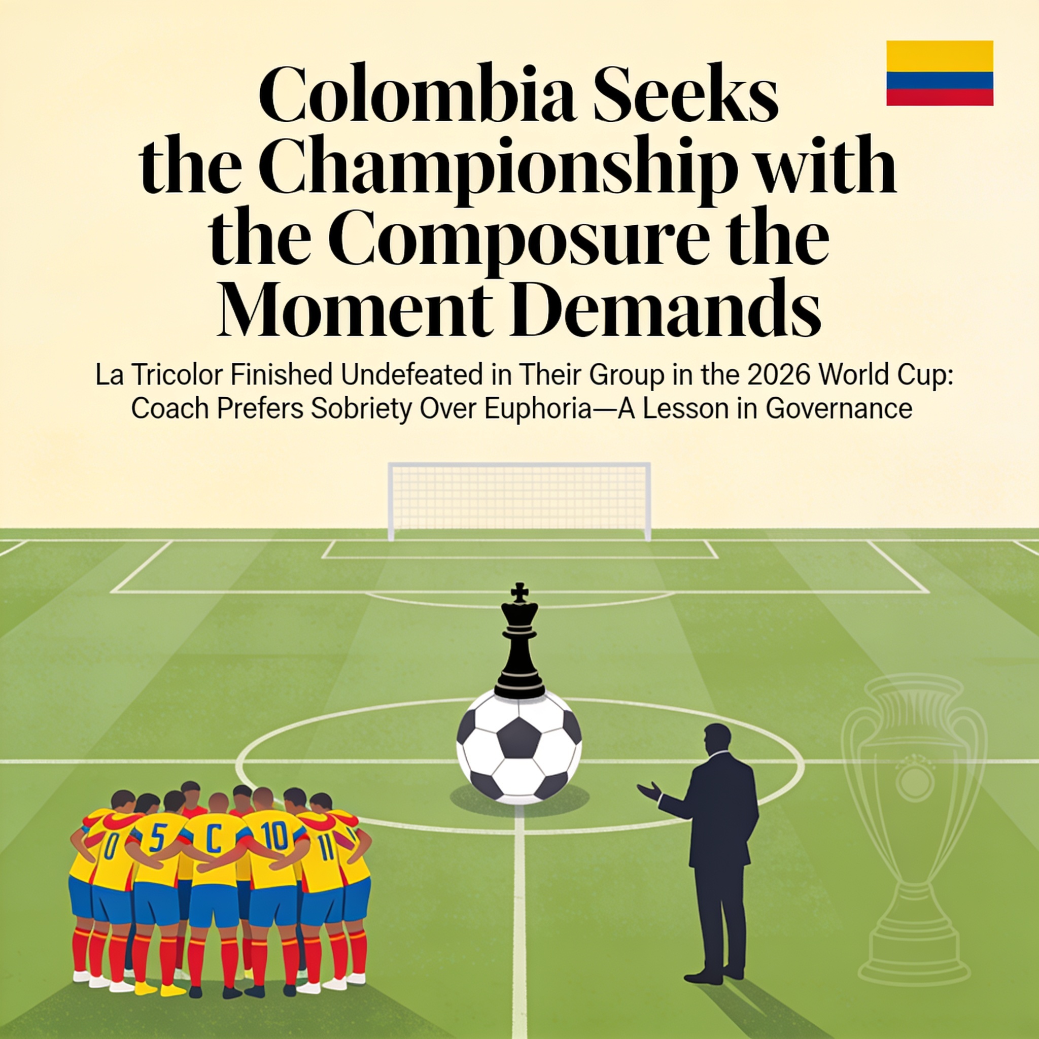 Colombia busca el campeonato con la mesura que el momento exige — Deportes, ilustración editorial