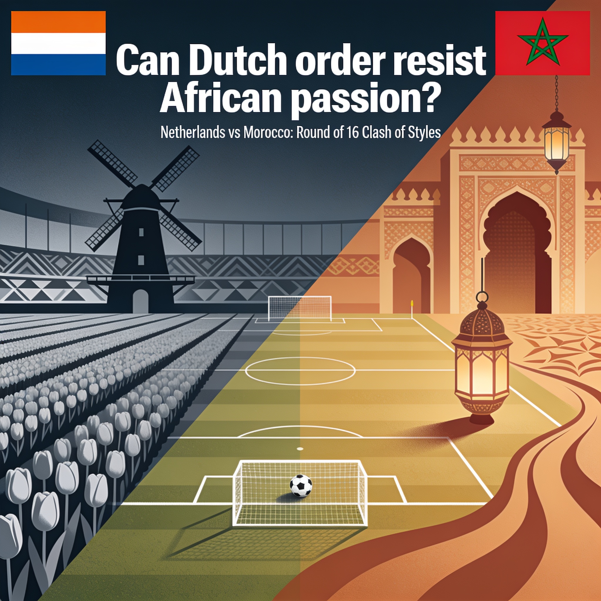 ¿Puede el orden neerlandés resistir la pasión africana? — Deportes, ilustración editorial