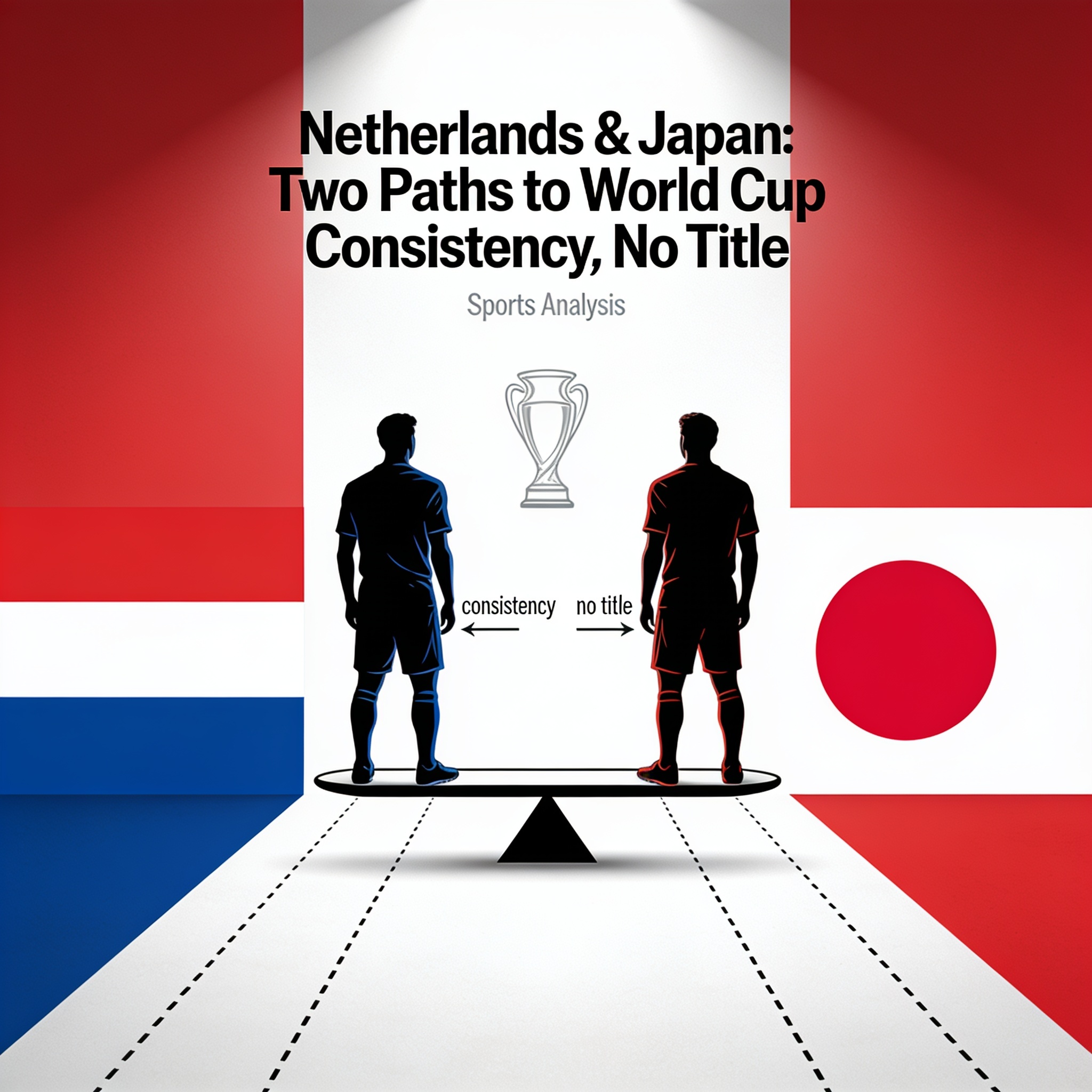 Países Bajos y Japón miden dos formas de no ganar el Mundial — Deportes, ilustración editorial