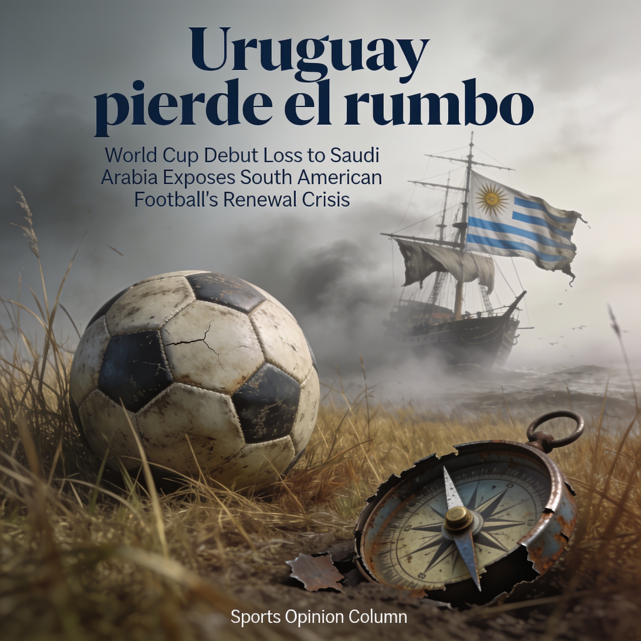 Uruguay pierde el rumbo ante Arabia y el fútbol sudamericano tropieza — Deportes, ilustración editorial
