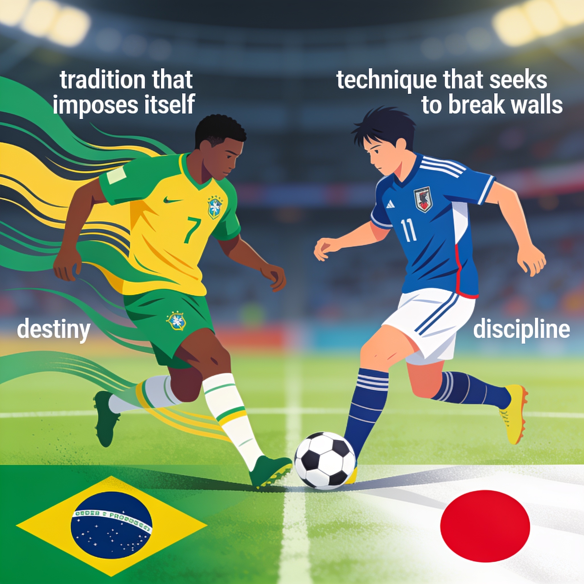 ¿Qué lecciones deja Brasil vs. Japón sobre el destino y la disciplina? — Deportes, ilustración editorial