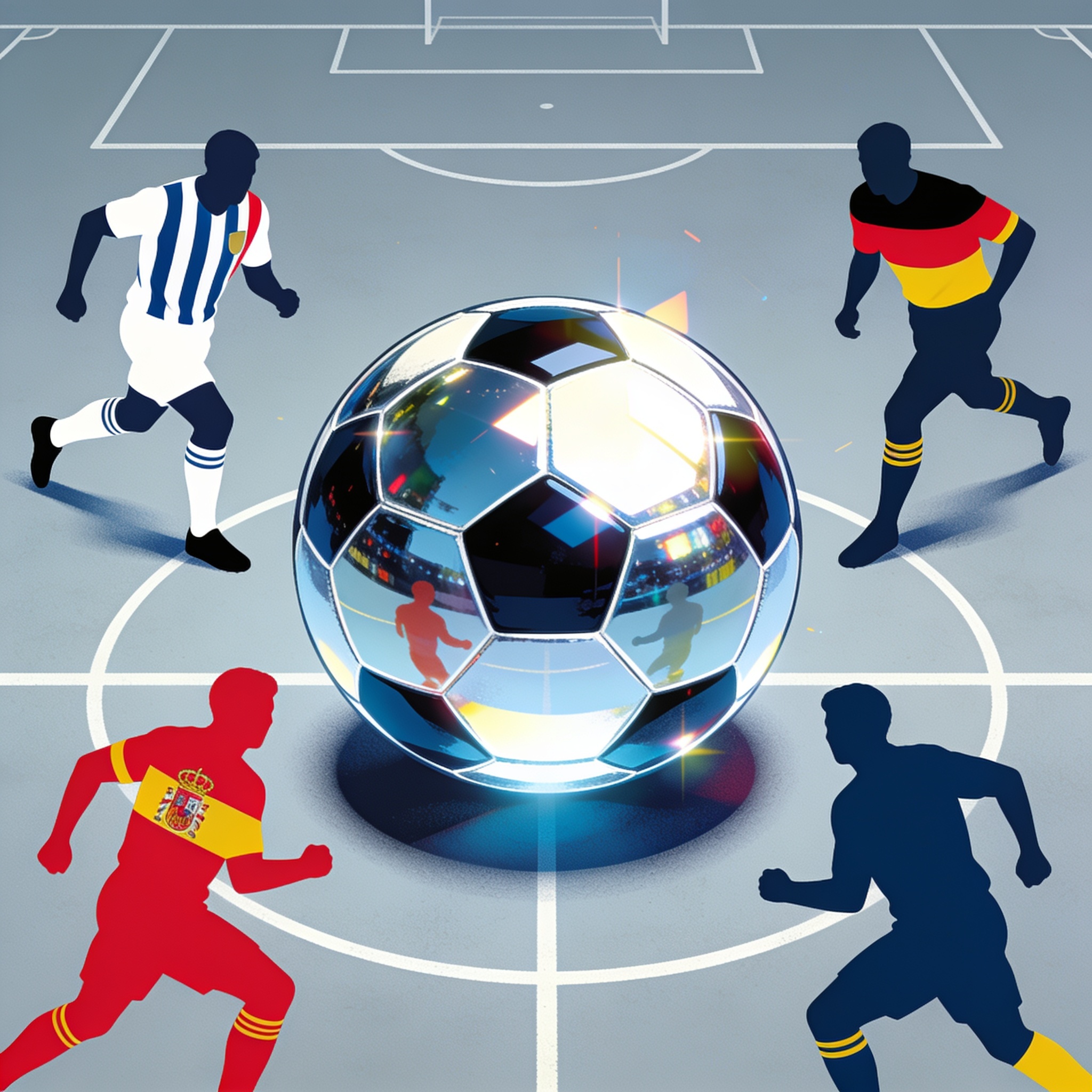 El fútbol como espejo de las naciones que lo juegan — Deportes, ilustración editorial