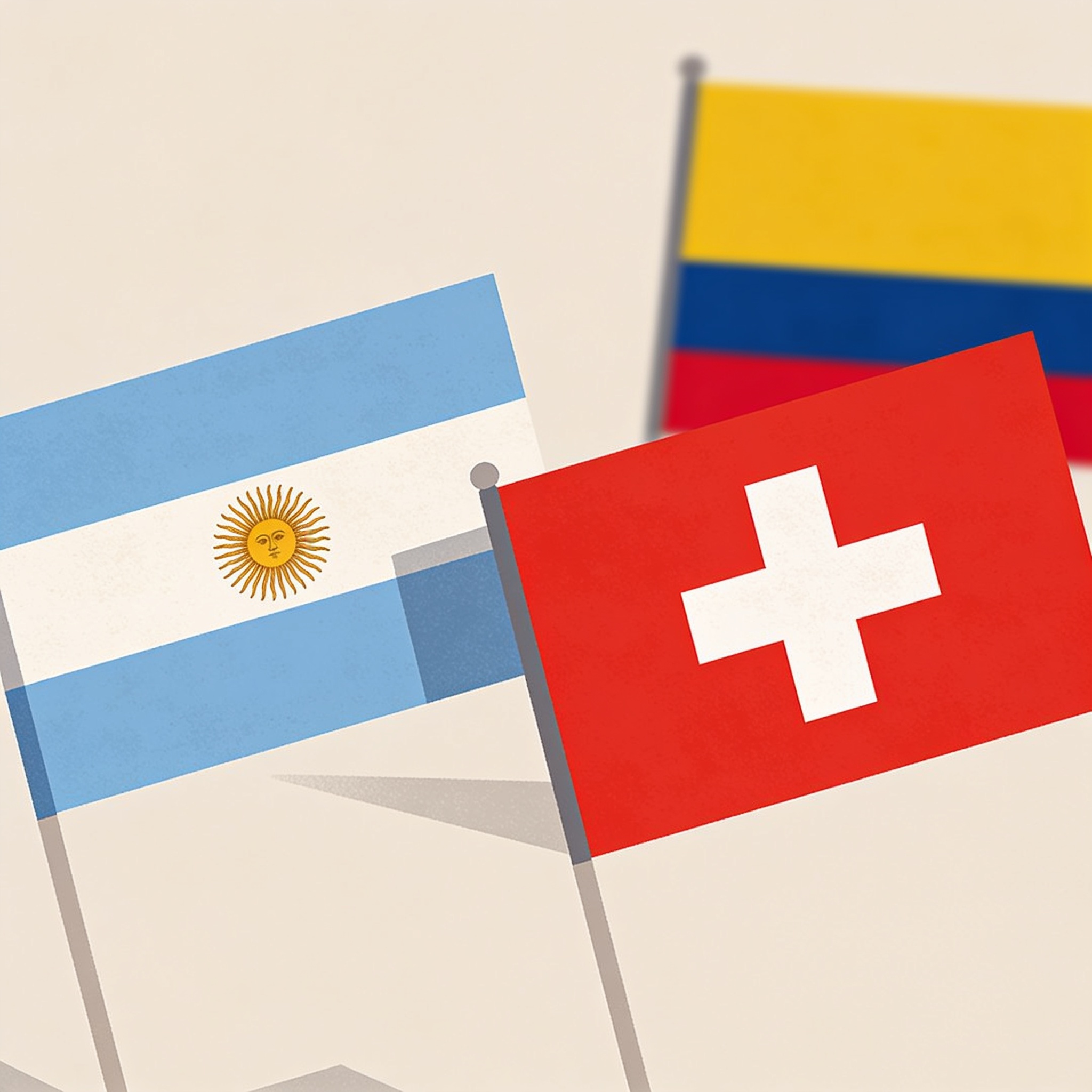 Argentina busca en Suiza la semifinal que Colombia no alcanzó — Deportes, ilustración editorial