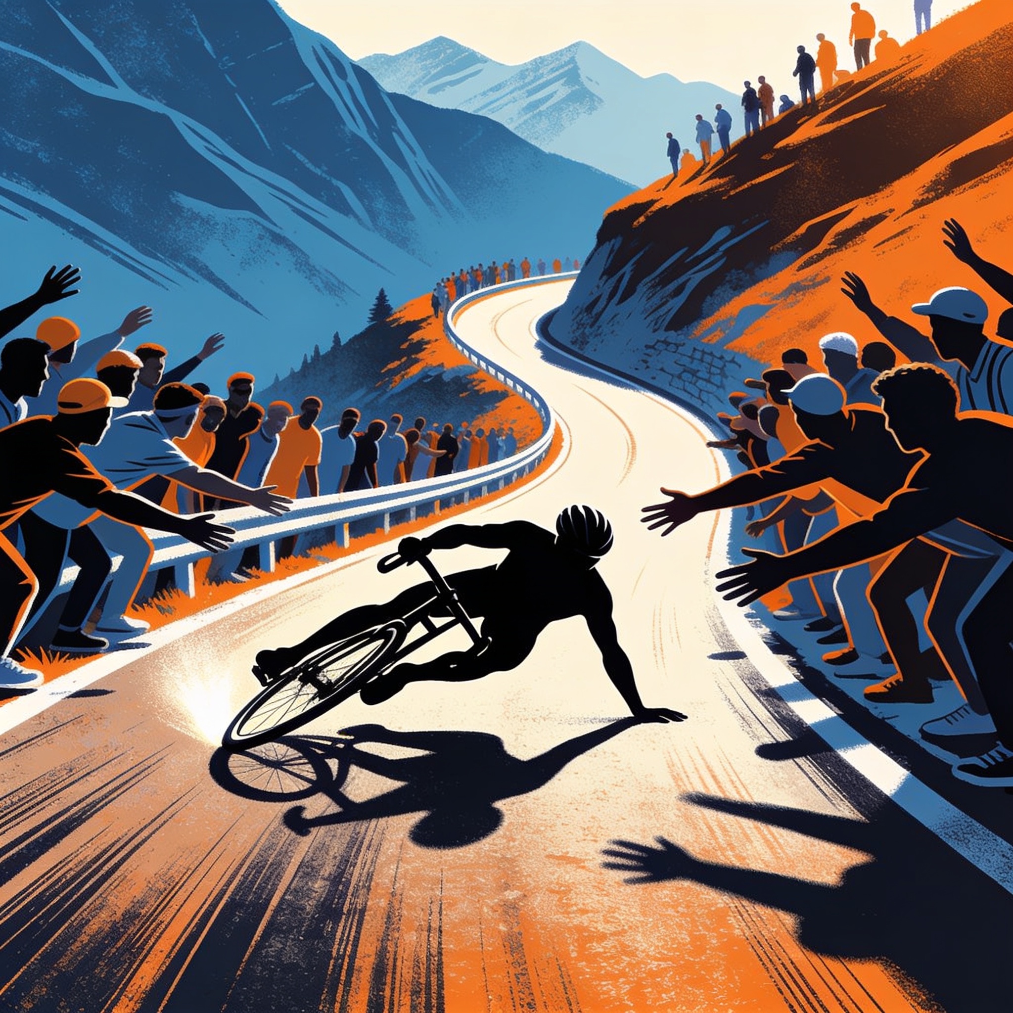 La carretera no es una tribuna — Deportes, ilustración editorial