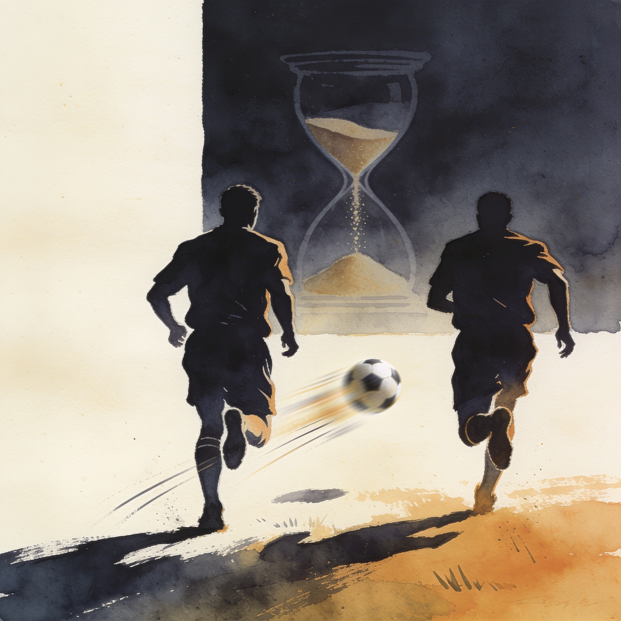 Mbappé y Messi miden al fútbol en goles y en tiempo — Deportes, ilustración editorial