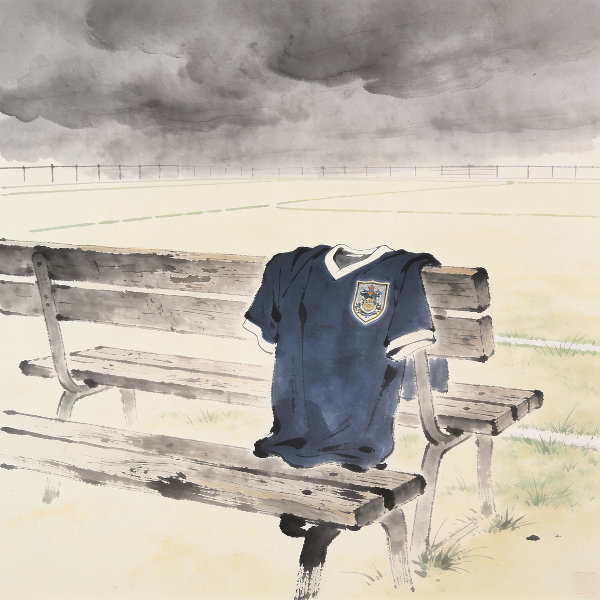 La camiseta pesa más que el luto cuando un joven muere en la cancha pública — Deportes, ilustración editorial