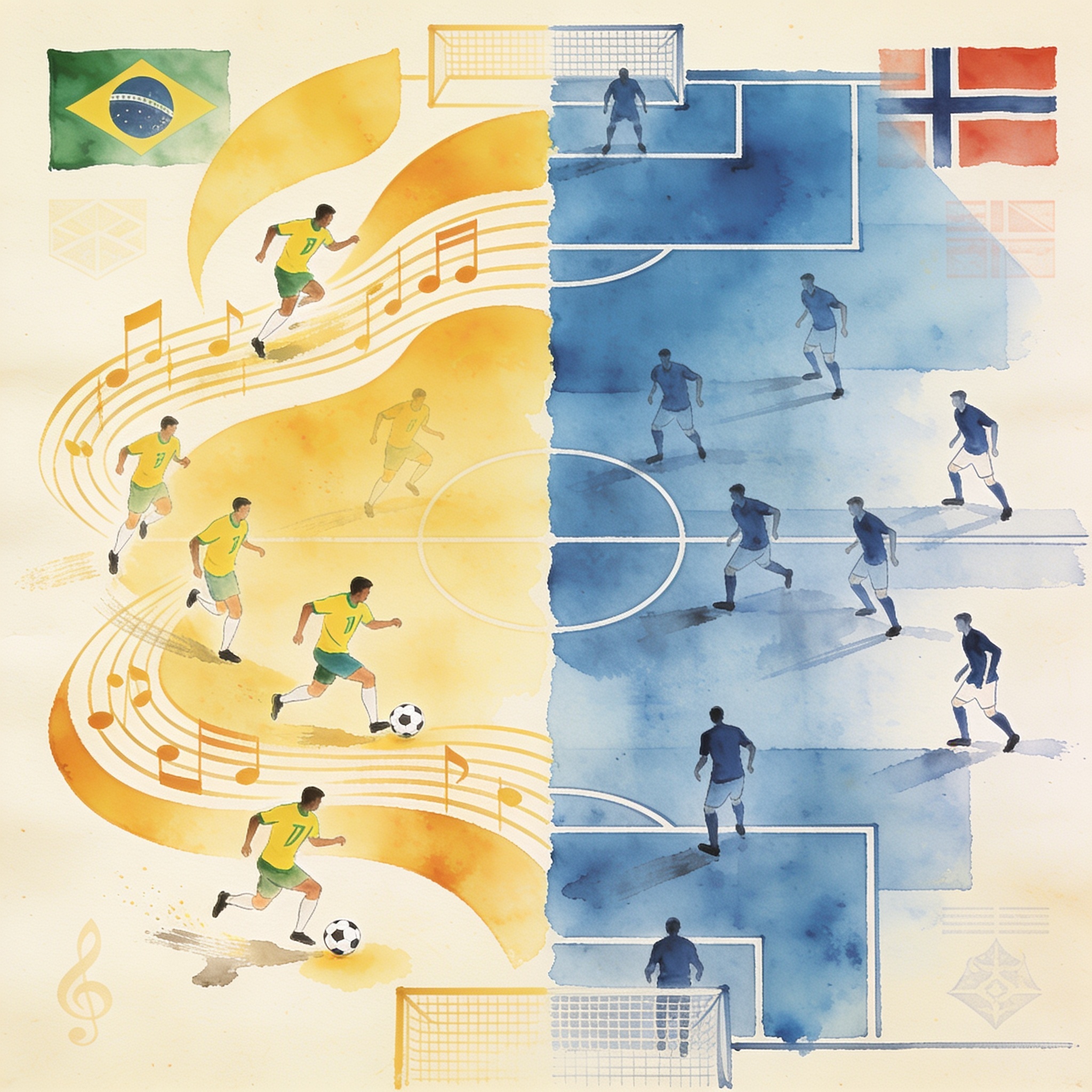 Brasil y Noruega miden dos mundos en los octavos de 2026 — Deportes, ilustración editorial