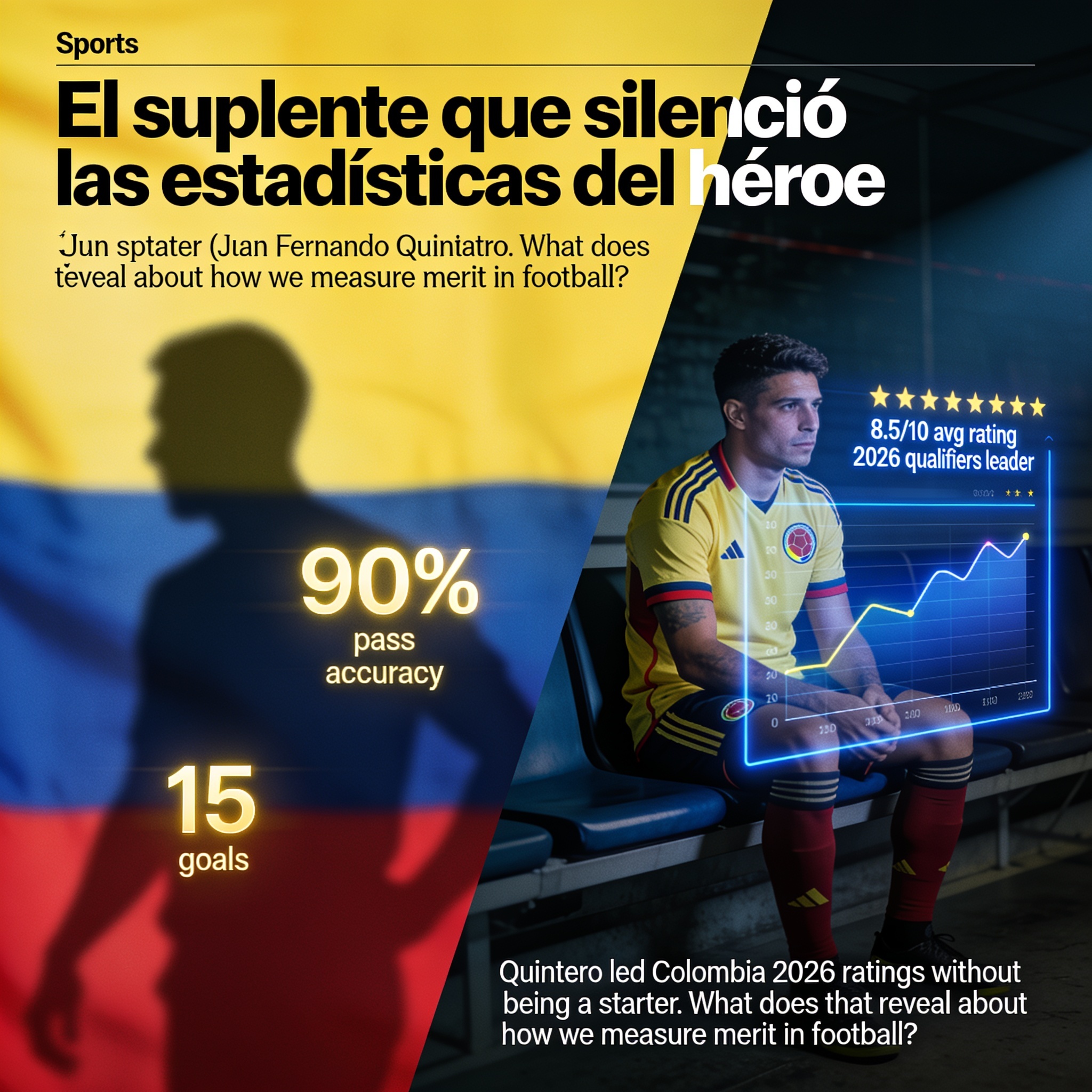 El suplente que silenció las estadísticas del héroe — Deportes, ilustración editorial