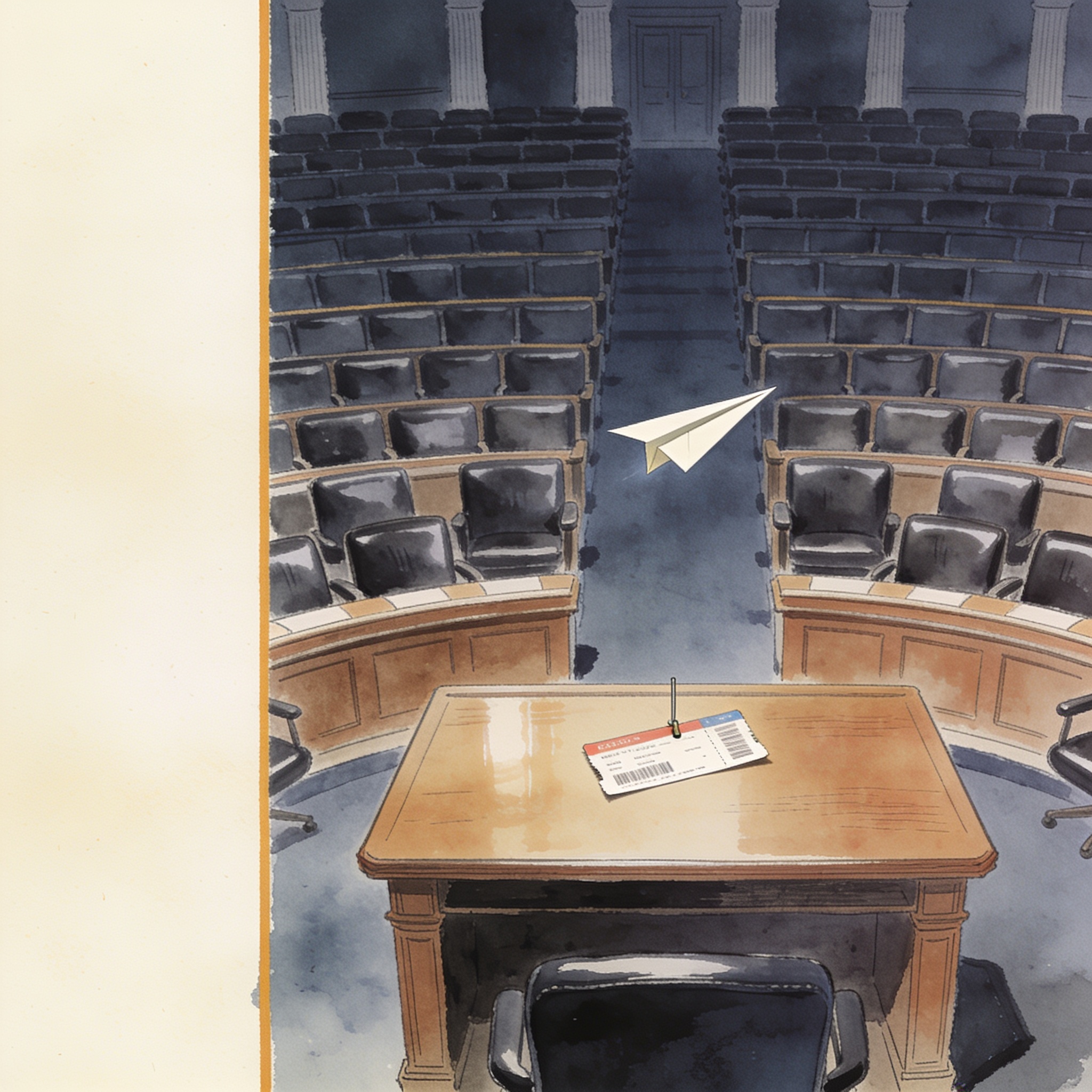 El Congreso solo paga tiquetes para la posesión de De la Espriella — Política, ilustración editorial