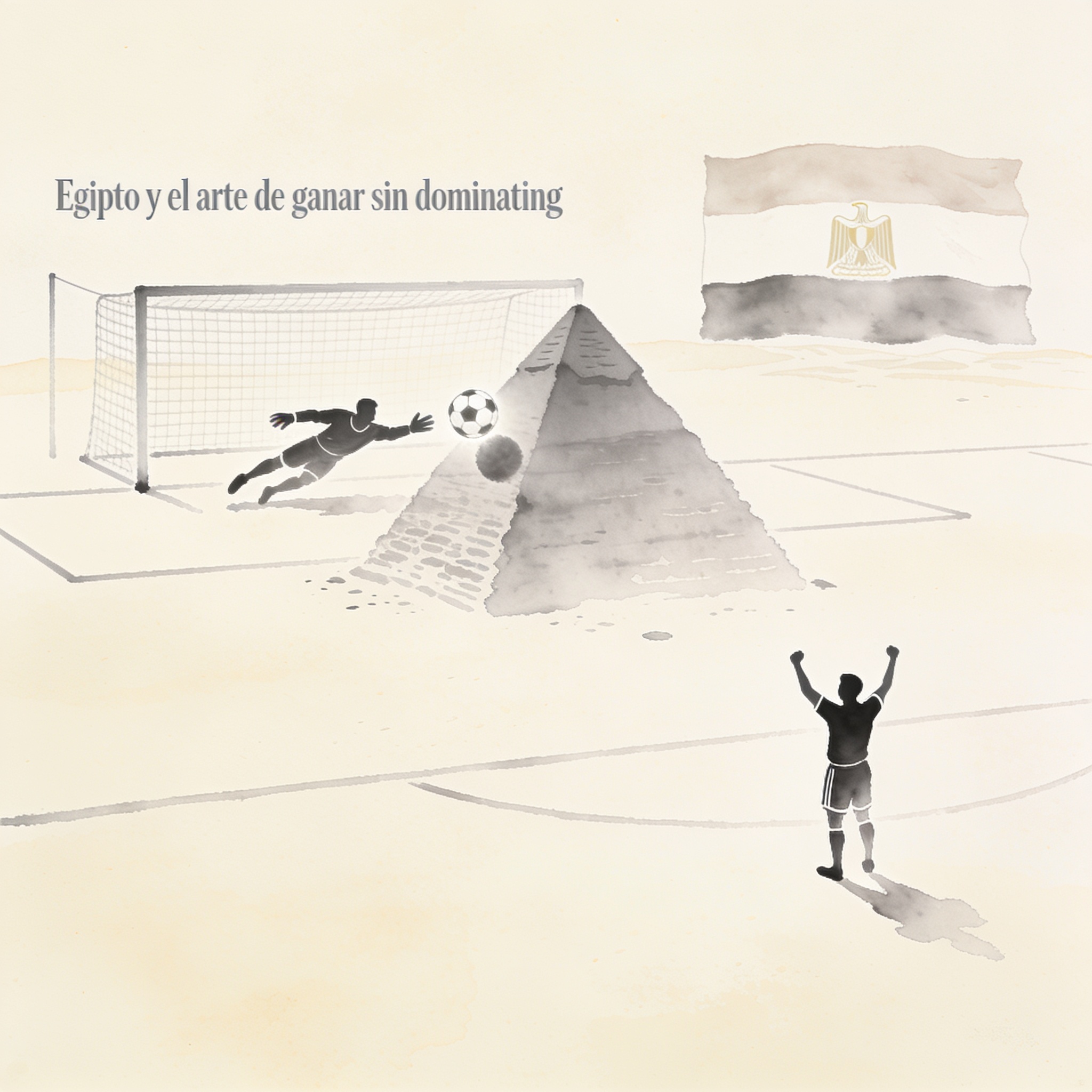 Egipto y el arte de ganar sin dominar — Deportes, ilustración editorial