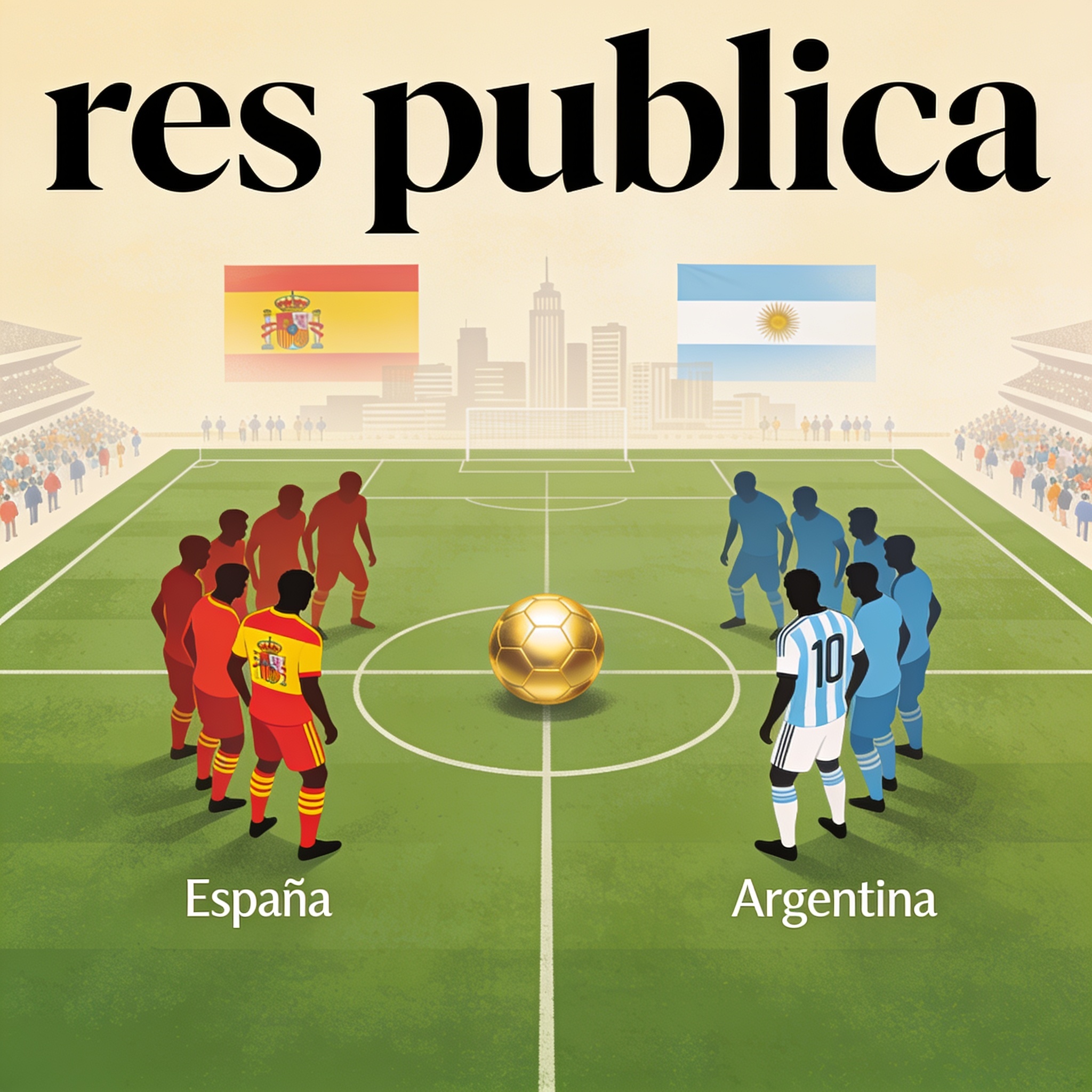 España y Argentina recordaron que el fútbol puede ser una res publica — Deportes, ilustración editorial
