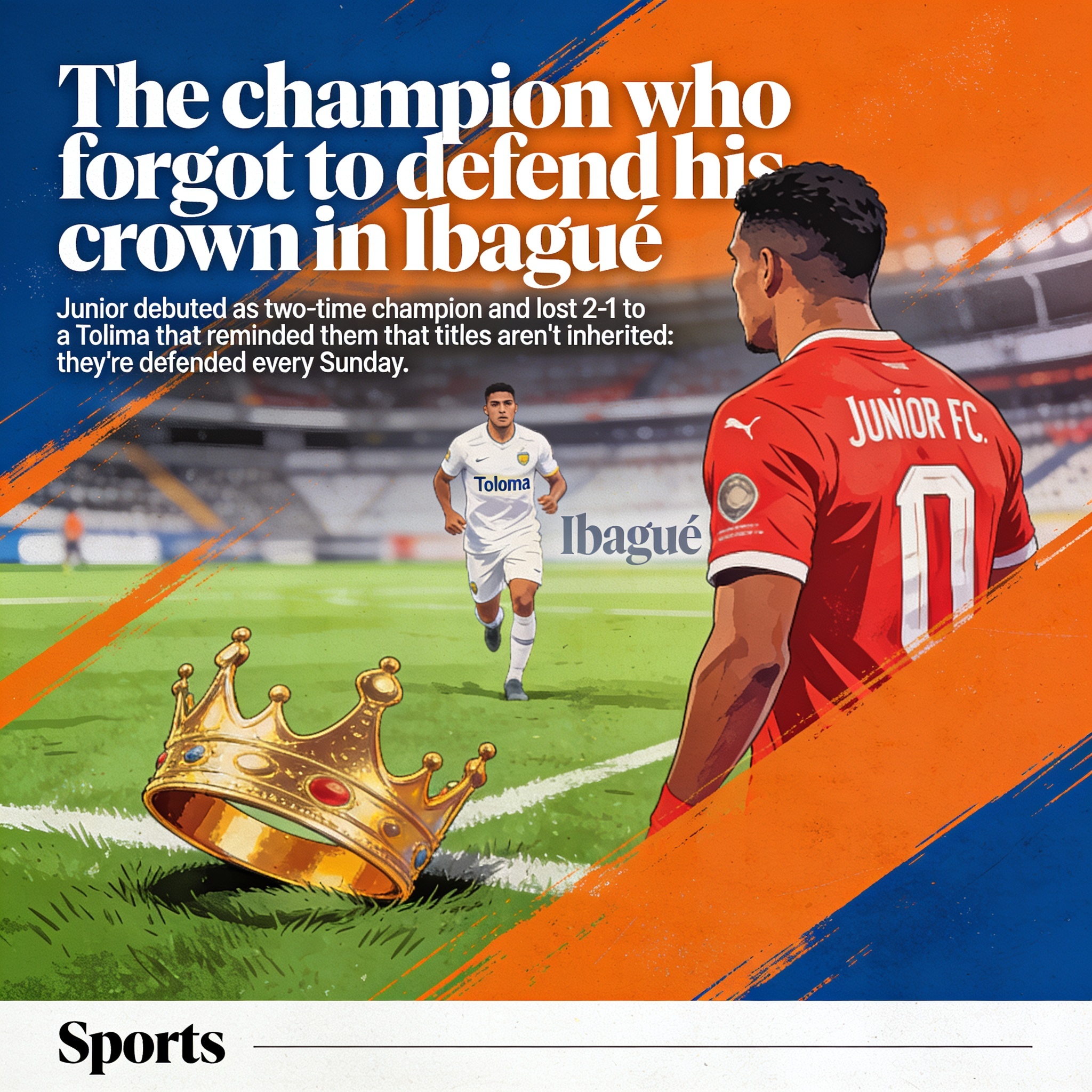 El campeón que olvidó defender su corona en Ibagué — Deportes, ilustración editorial