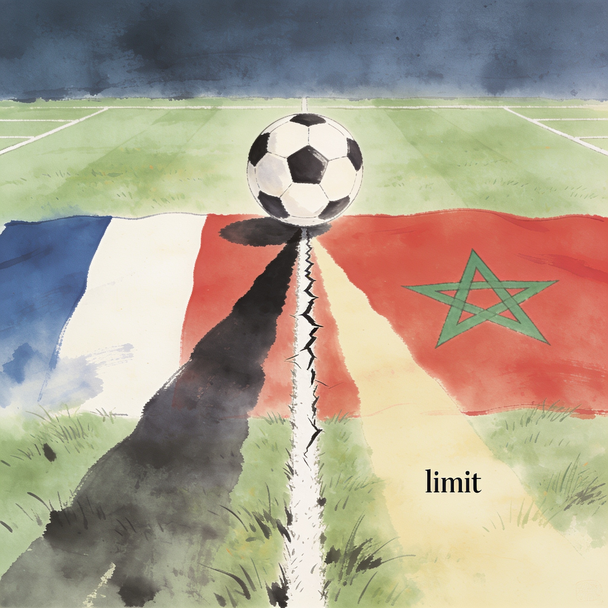 Francia y Marruecos miden el límite entre favorito y sorpresa — Deportes, ilustración editorial