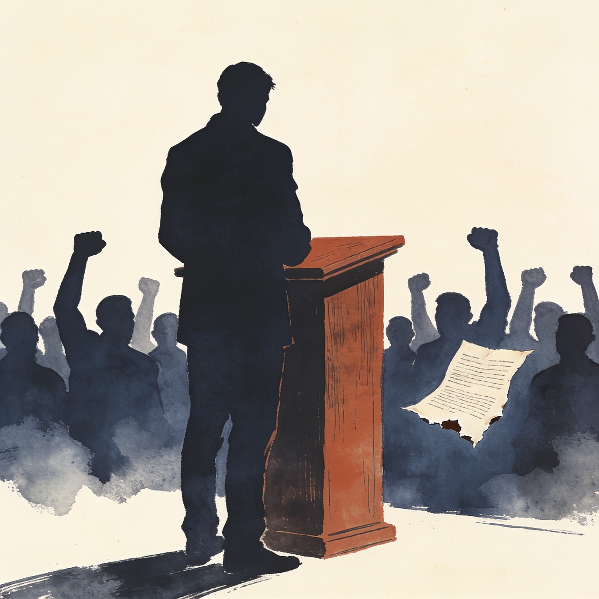Petro se queda hasta el 6 de agosto, pero exige desobediencia civil — Política, ilustración editorial