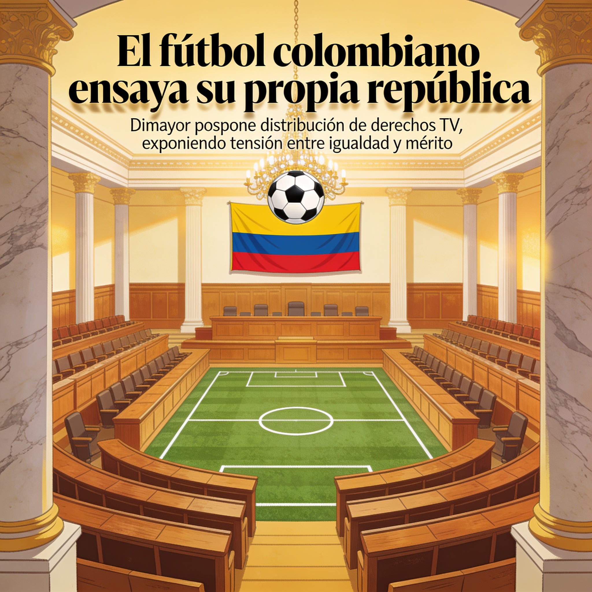 El fútbol colombiano ensaya su propia república — Deportes, ilustración editorial