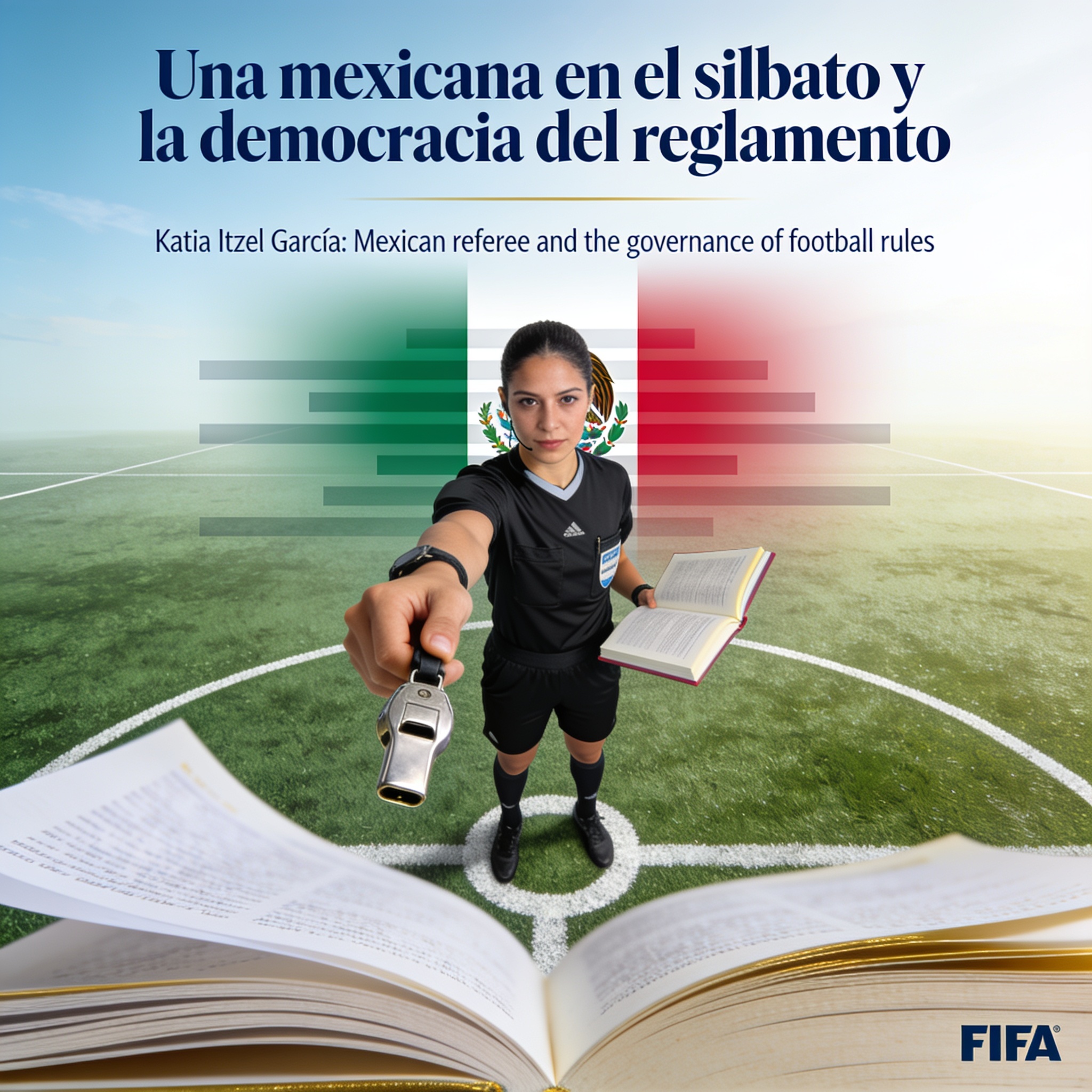 Una mexicana en el silbato y la democracia del reglamento — Deportes, ilustración editorial