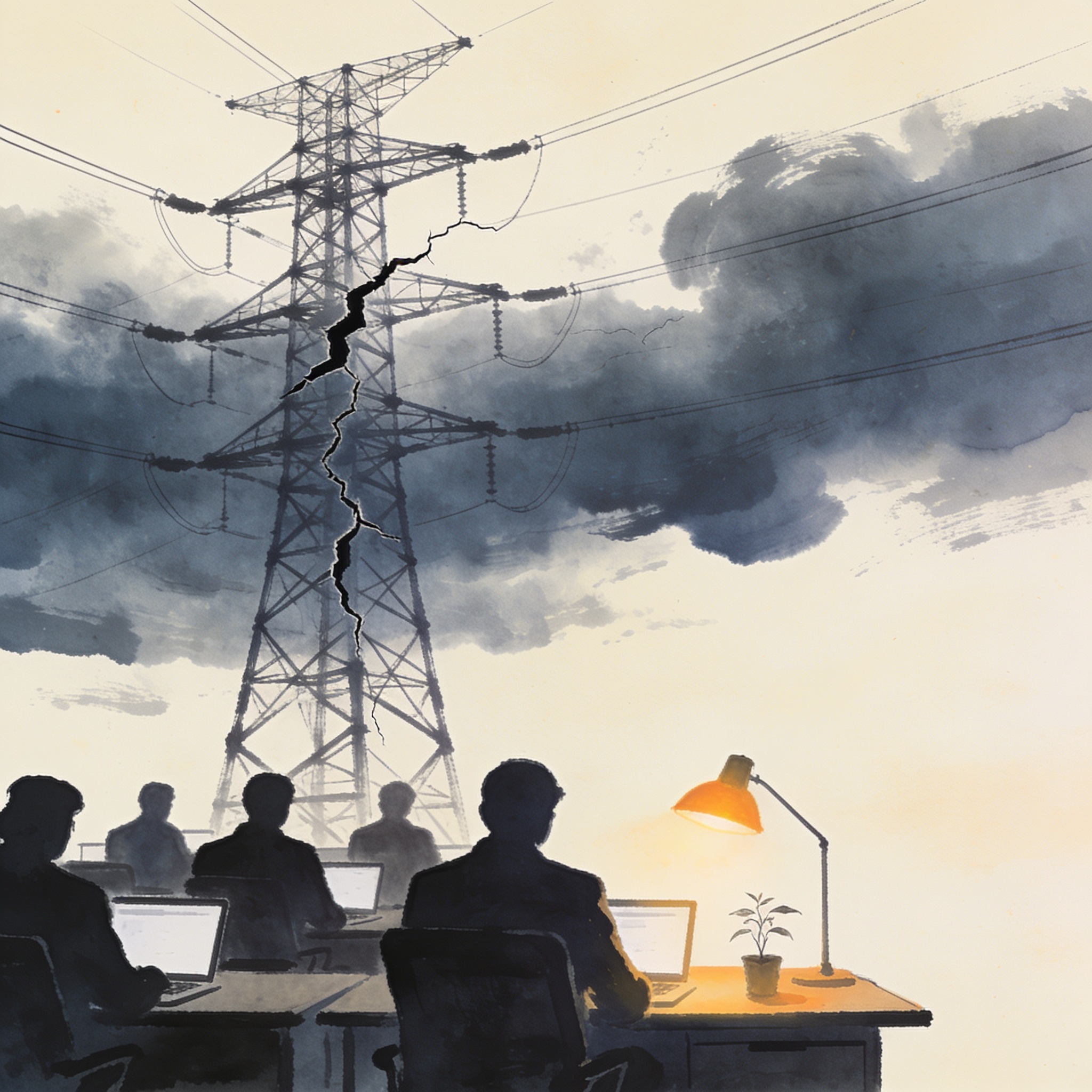 El Gobierno propone teletrabajo antes que resolver la crisis energética — Política, ilustración editorial