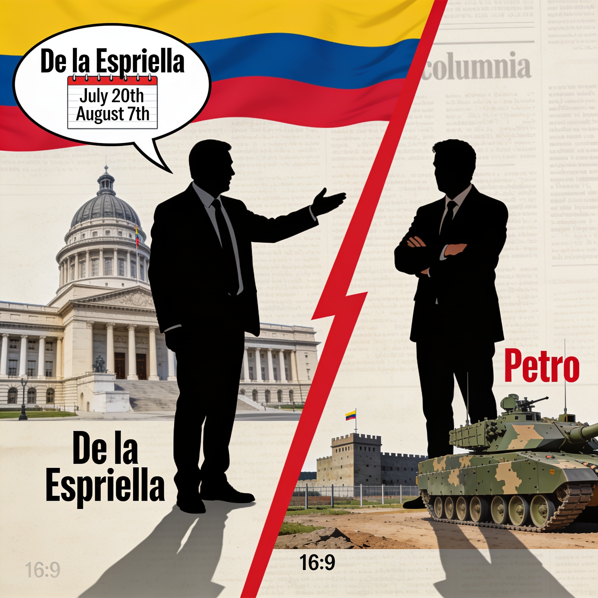 De la Espriella pide al Congreso decidir la sede de su posesión — Política, ilustración editorial
