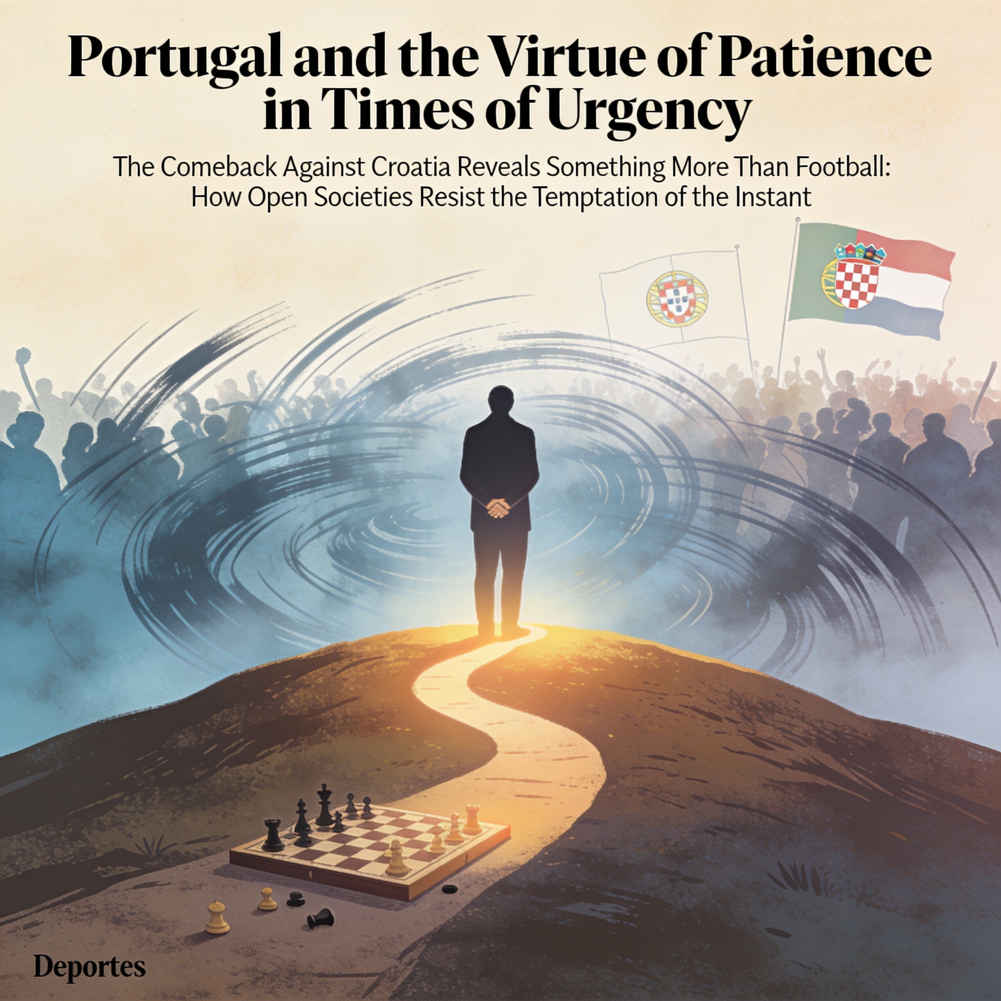 Portugal y la virtud de la paciencia en tiempos de urgencia — Deportes, ilustración editorial