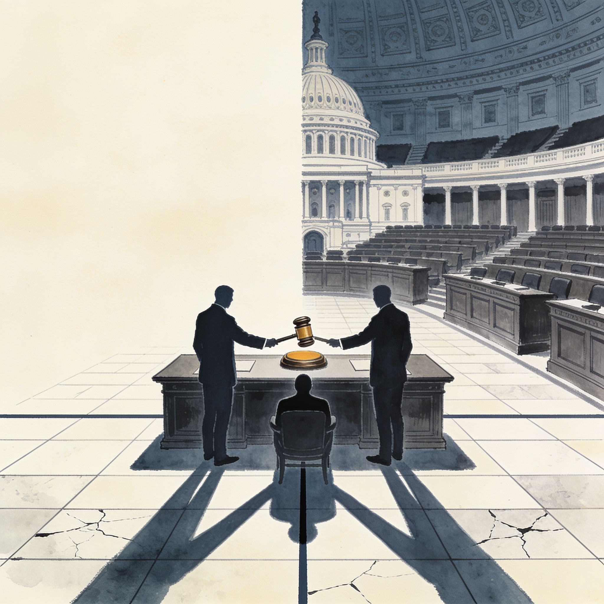 La mesa directiva del Senado se decide antes de instalarse — Política, ilustración editorial