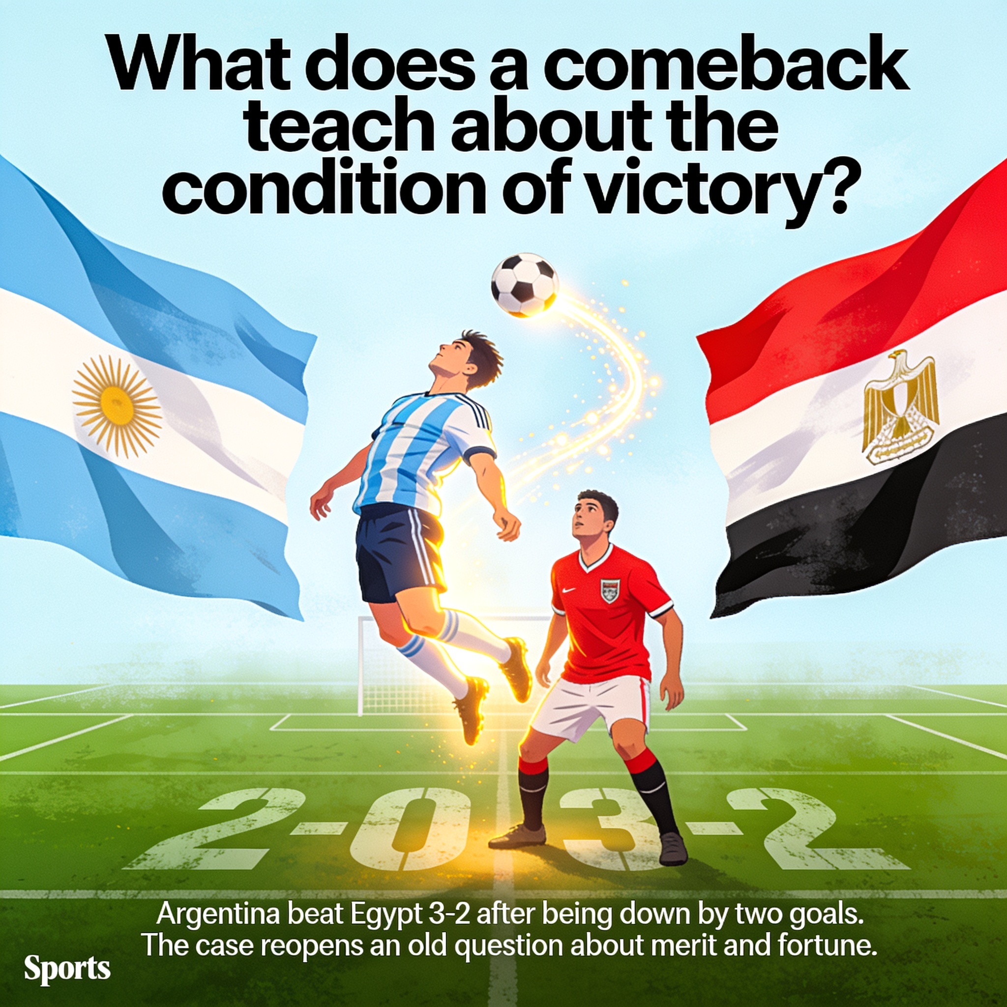 ¿Qué enseña una remontada sobre la condición de la victoria? — Deportes, ilustración editorial