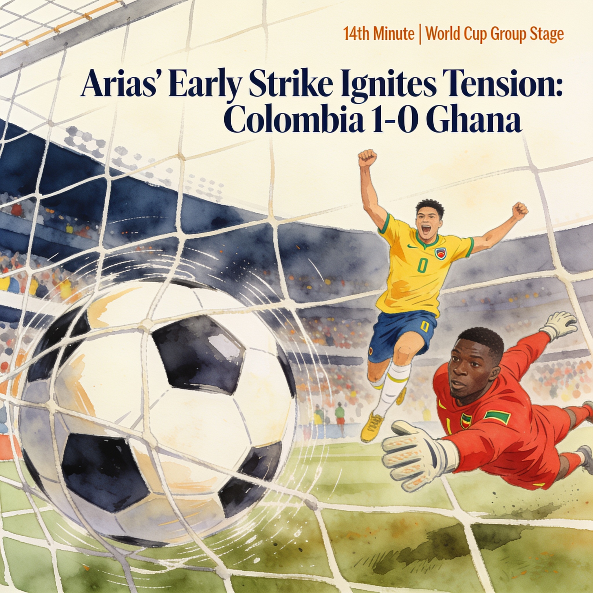 ¿Qué nos dice el gol tempranero de Arias sobre la tensión del Mundial? — Deportes, ilustración editorial