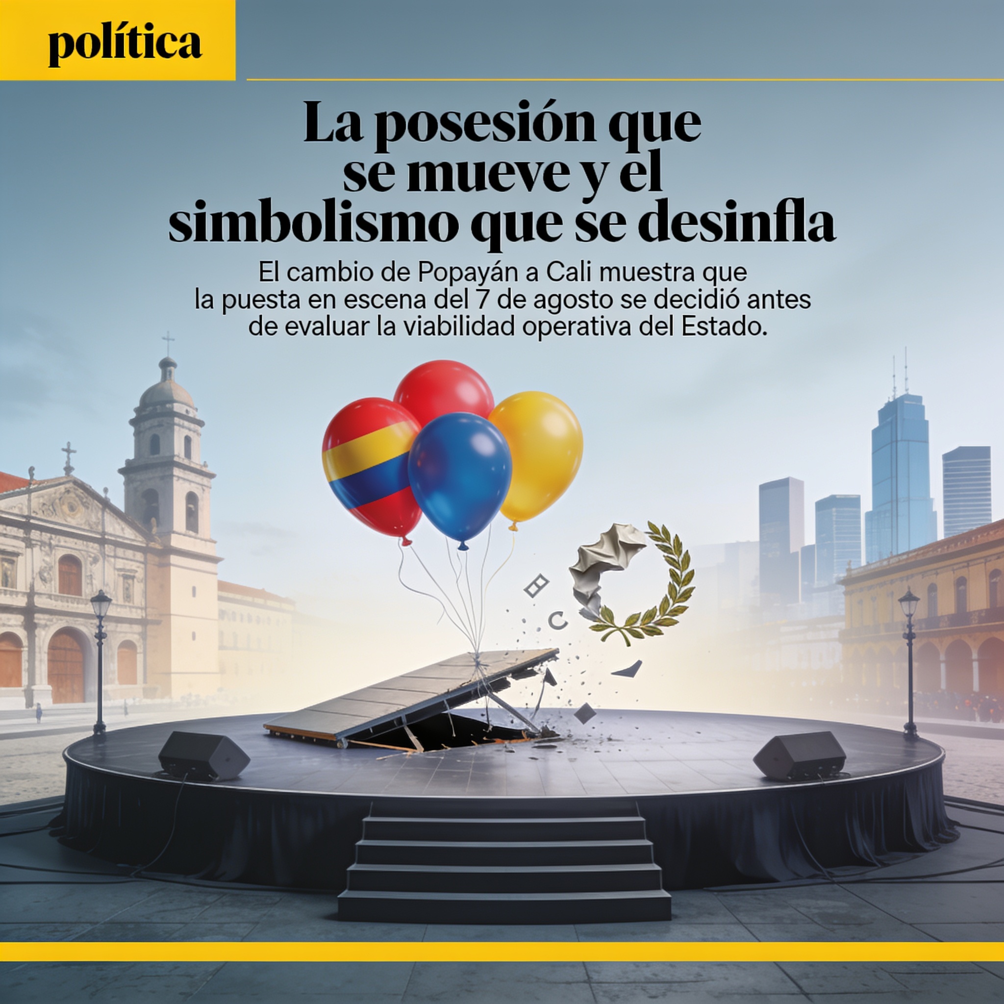 La posesión que se mueve y el simbolismo que se desinfla — Política, ilustración editorial