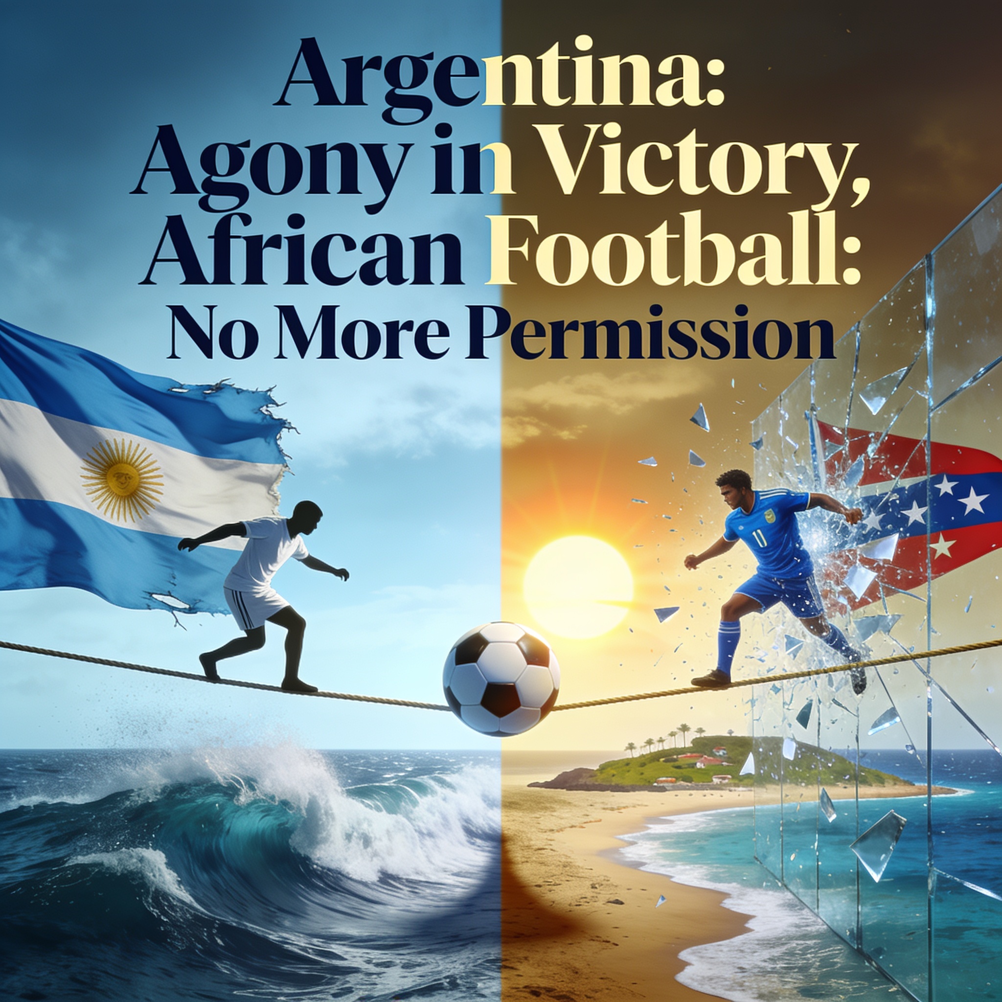 Argentina sufrió pero avanza, y el fútbol africano ya no pide permiso — Deportes, ilustración editorial