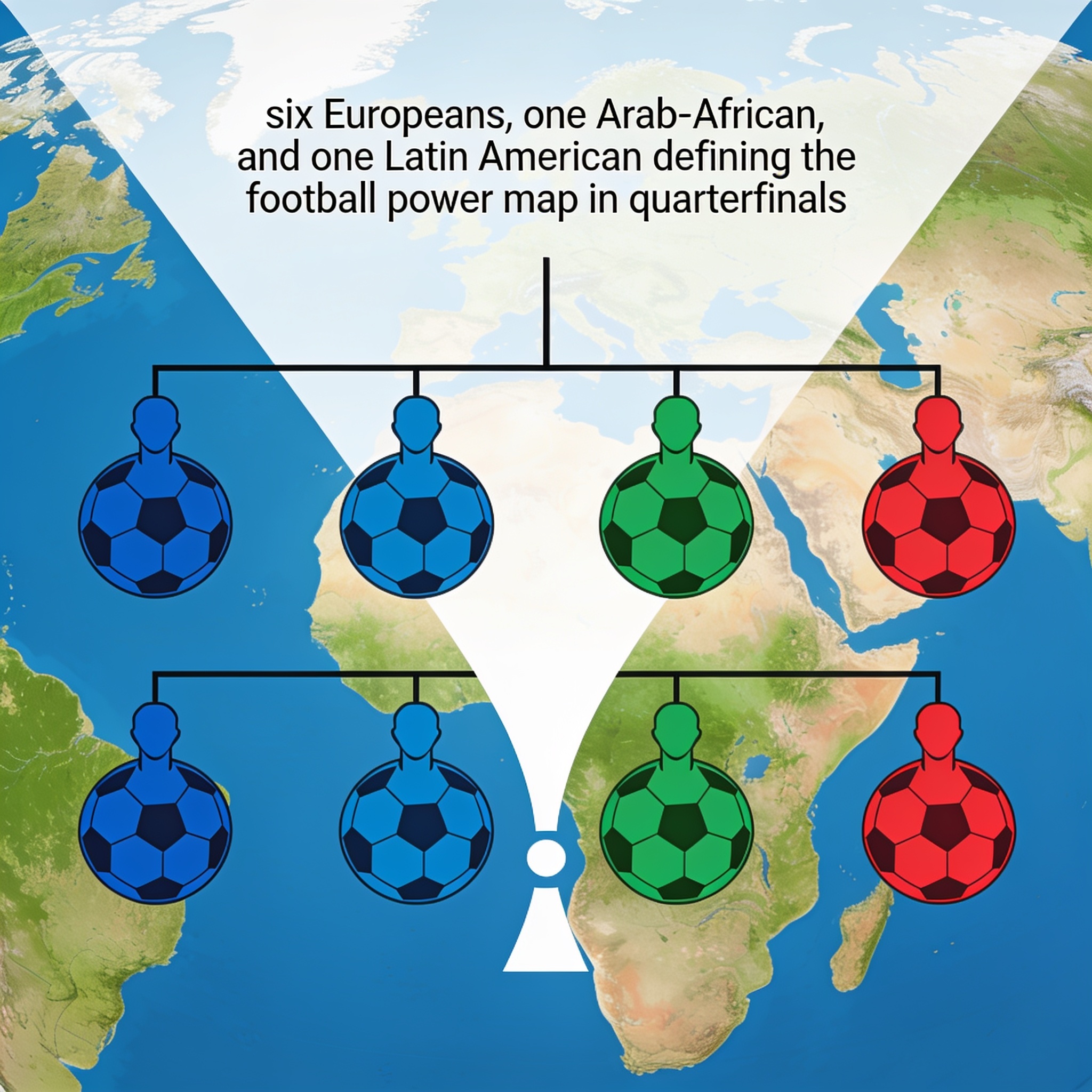 El Mundial se estrecha entre Europa y dos sobrevivientes del Sur — Deportes, ilustración editorial